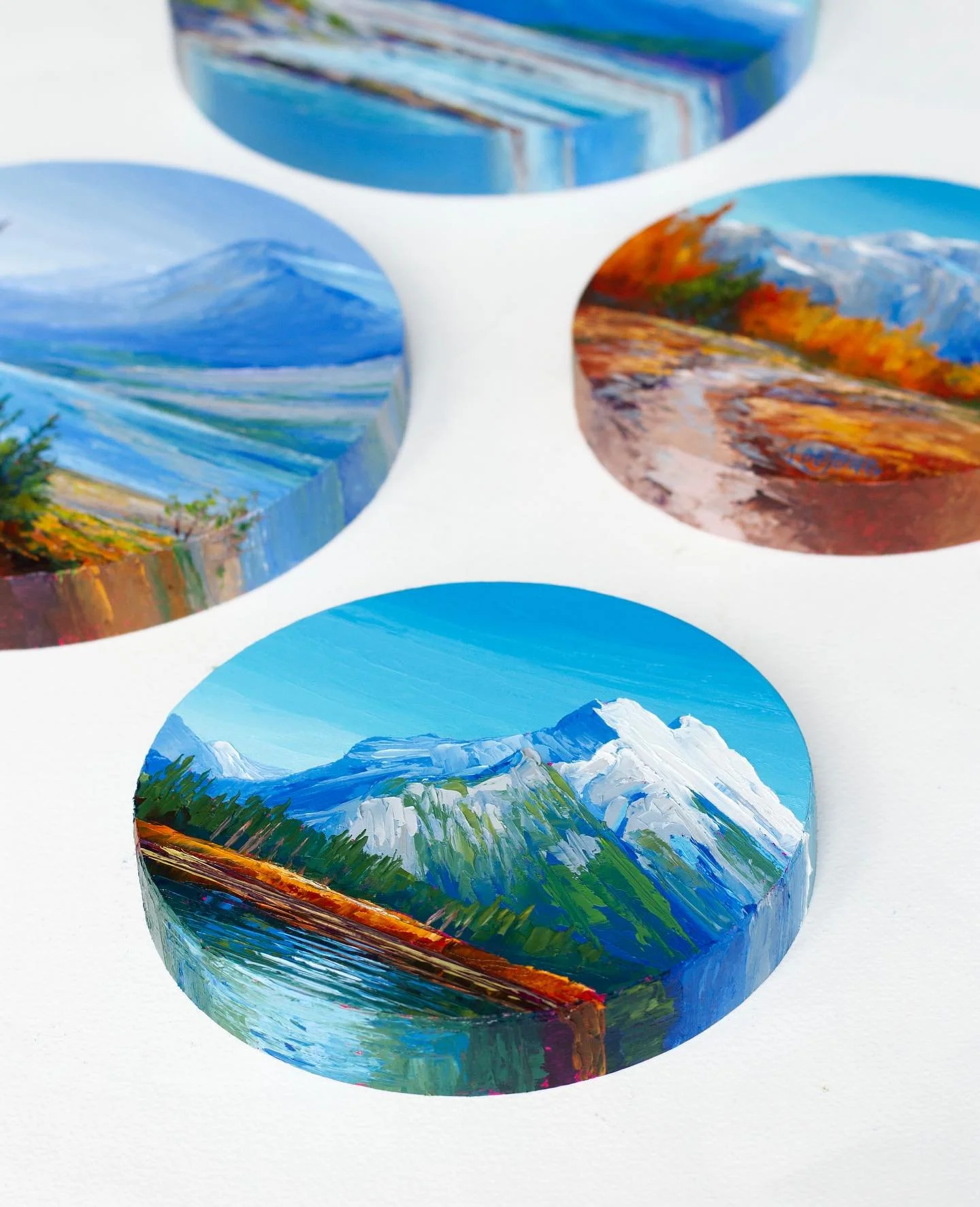 My latest collection of mountain memories has slowly been coming together over the summer, between all the interruptions of camping and hiking trips. These minis will be available to my Collector&rsquo;s List this Thursday at 9am Mountain Time. Let m