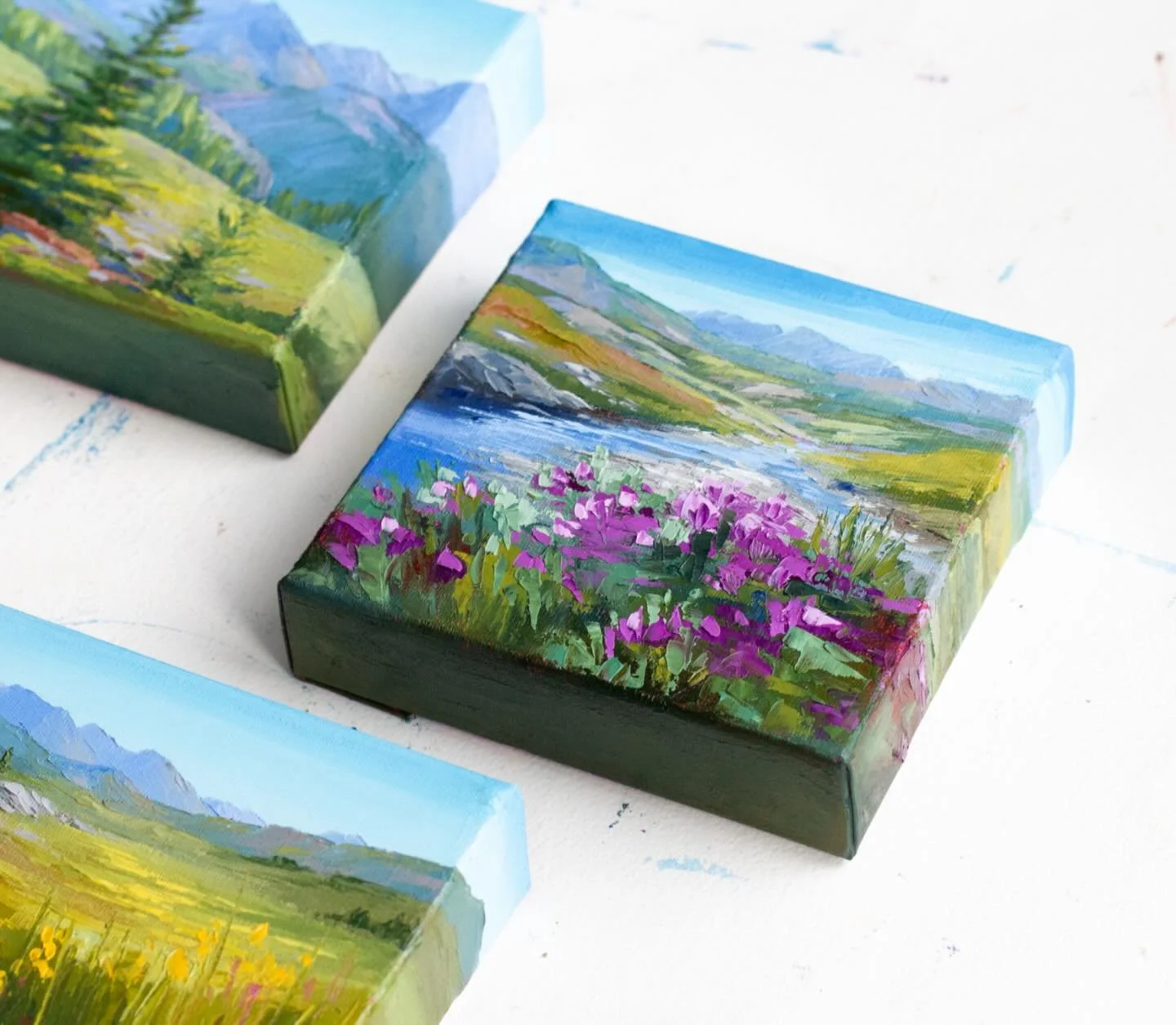 Sunshine Meadows minis! This series is all about memories of summer days spent hiking through meadows and over streams. 

I&rsquo;ve really enjoyed creating this series. It&rsquo;s been a long time since I painted minis, and I&rsquo;m excited to shar