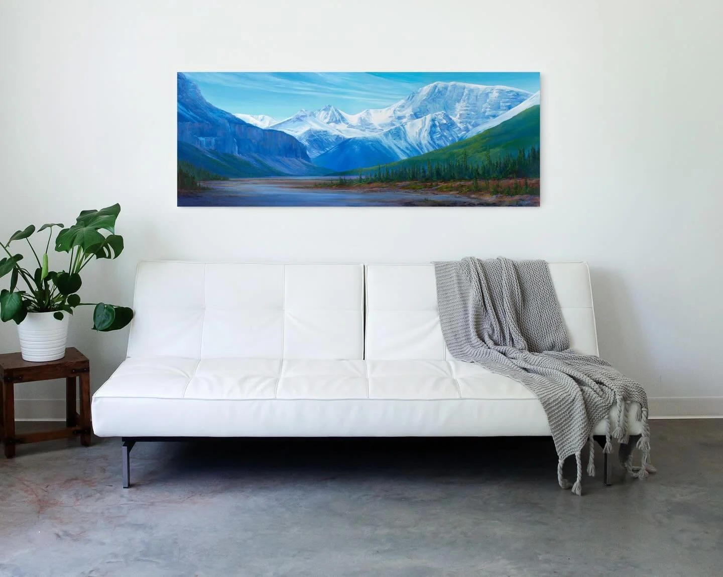 One of those stop-the-car-moments along the Icefields Parkway in Jasper. 

Moments of Solitude 
24x60&rdquo;
Now available at @avensgallery in Canmore. 

#annedejongart #jaspernationalpark #icefieldsparkway #jasperalberta