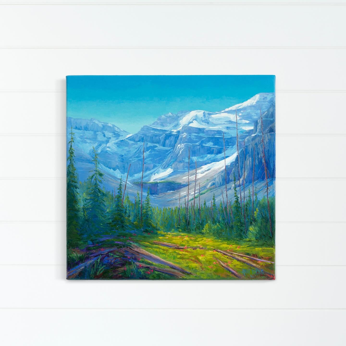 Inspired by the Stanley Glacier trail as it passes through a new growth forest.

Renewal - 18x18 oil on canvas. Coming soon to @avensgallery 

#annedejongart #hiketherockies #kootenaynationalpark