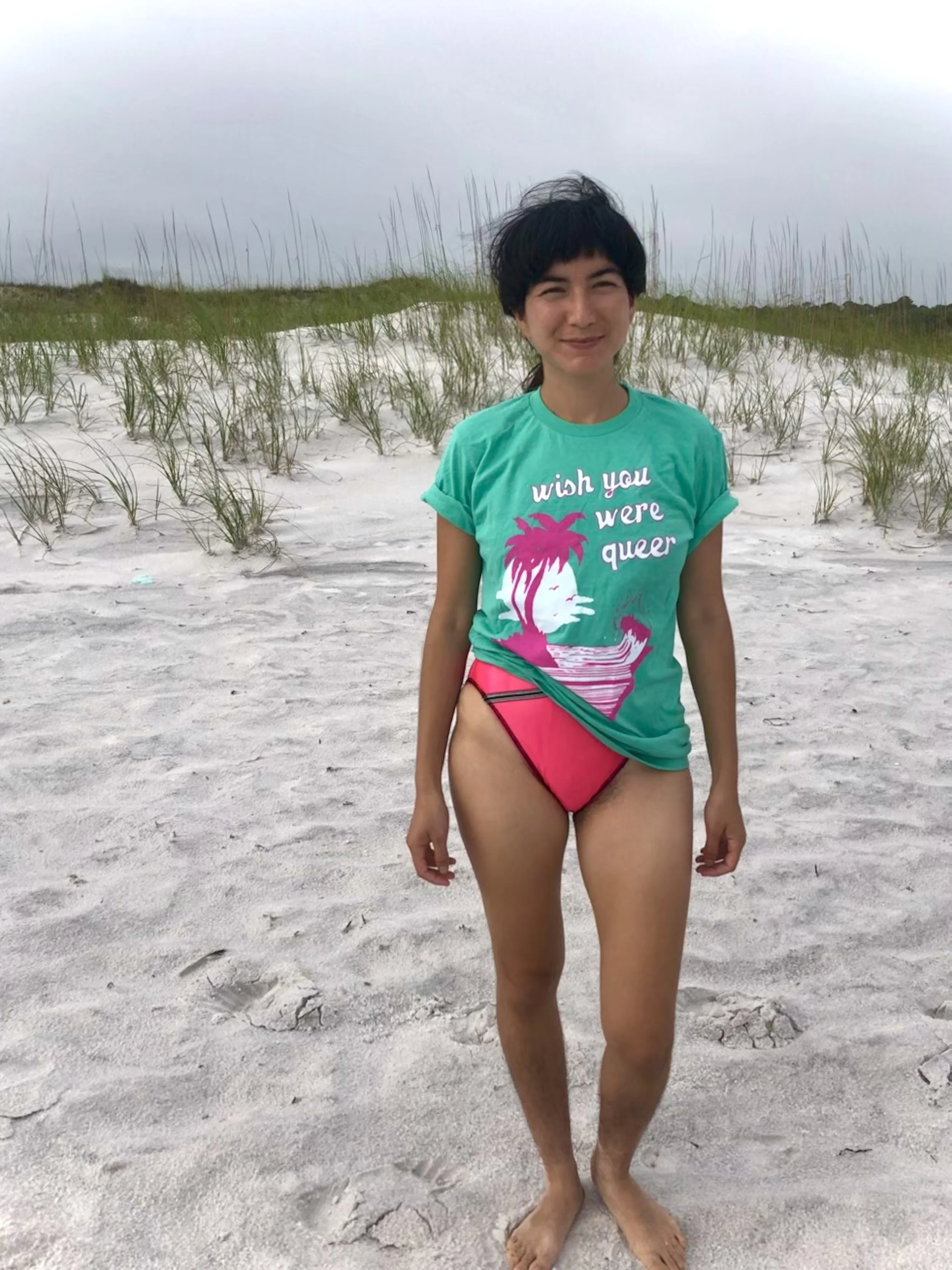 Wish You Were Queer T-shirt //Teal