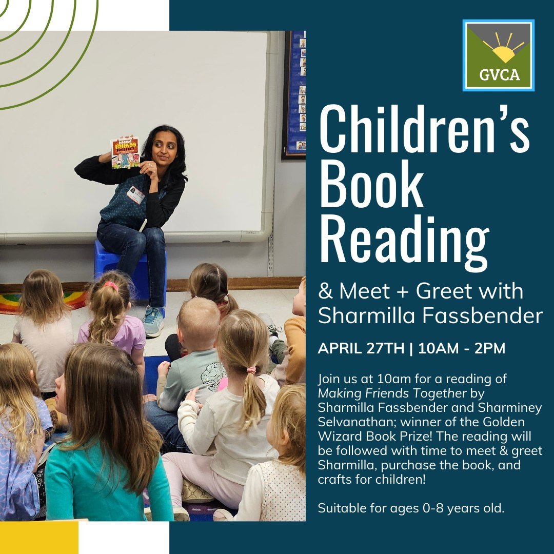 Children&rsquo;s Book Reading and Meet &amp; Greet with Sharmilla Fassbender
April 27th from 10am to 2pm
Join us at 10am for a reading of Making Friends Together by Sharmilla Fassbender and Sharminey Selvanathan; winner of the Golden Wizard Book Priz