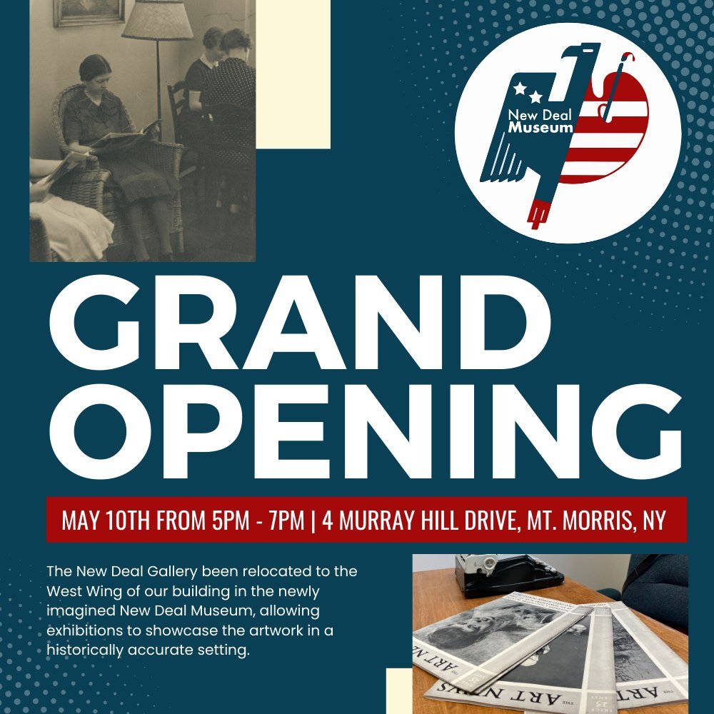 Alright folks remember to SAVE THE DATE for May 10th. We will be having out grand opening of our NEW DEAL MUSEUM. For more information visit our New Deal Museum socials for the latest and in-depth information!
www.gvartscouncil.org