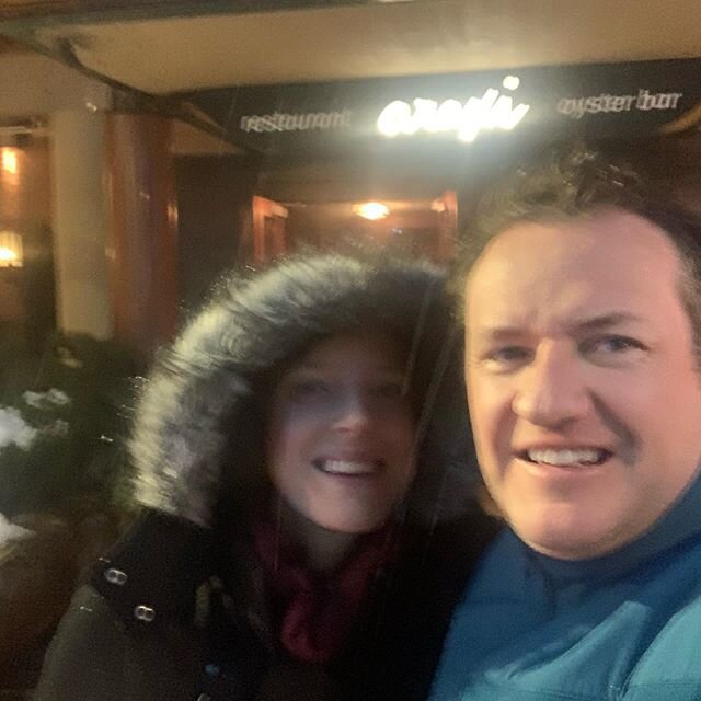 Annual date night @araxirestaurant in @whistlerblackcomb. Tonight night 2 at @glcwhistler @snowedincomedytour 
#whistlerblackcomb #araxi #datenight #snowedincomedytour