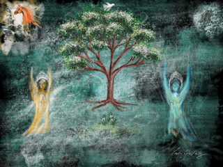 Gebet für Frieden, Künstlerkarte / Prayer for Peace, Artist Card