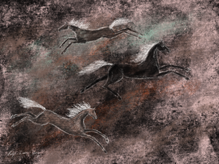 Künstlerkarte Pferde / Artist Card horses