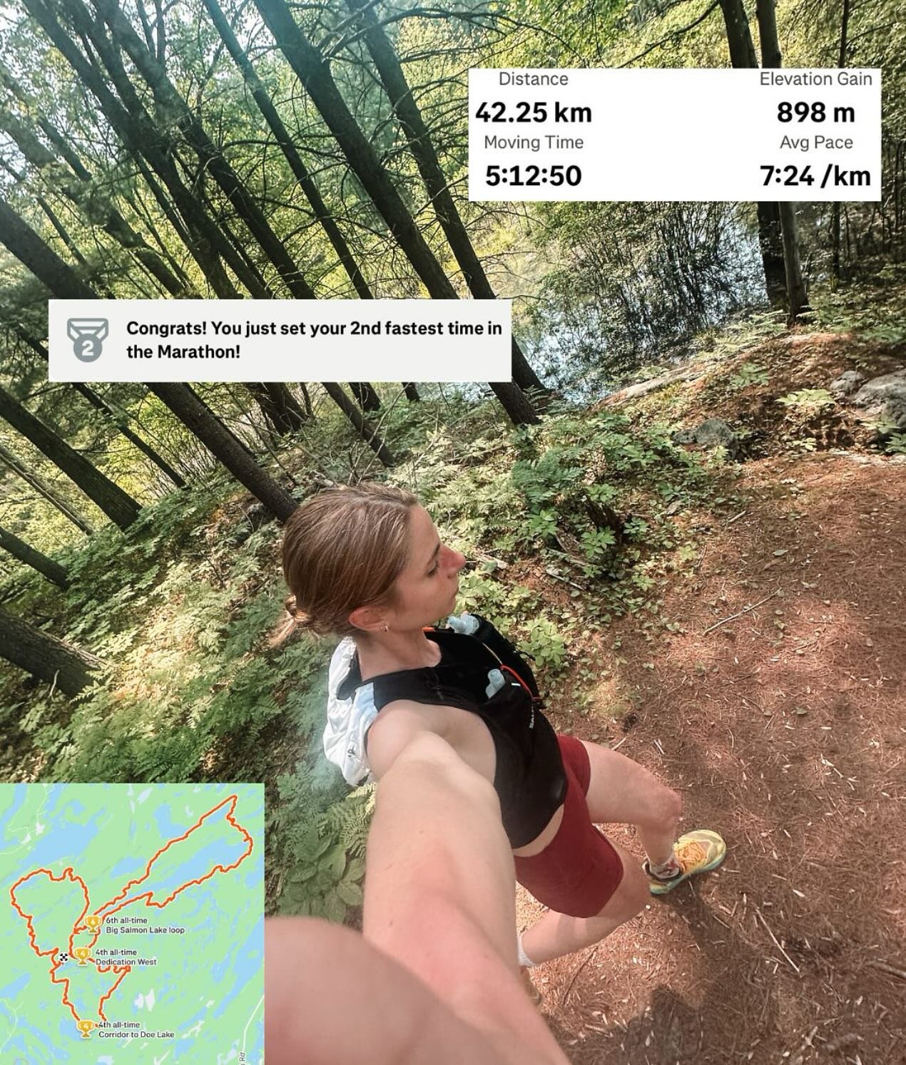 Second marathon under my belt, this time through the trees!! (and two hours longer😂) I think that was the hardest thing I&rsquo;ve ever done haha for now&hellip; 🫣 the purpose of this run was to test out the feet and body with long distances on the