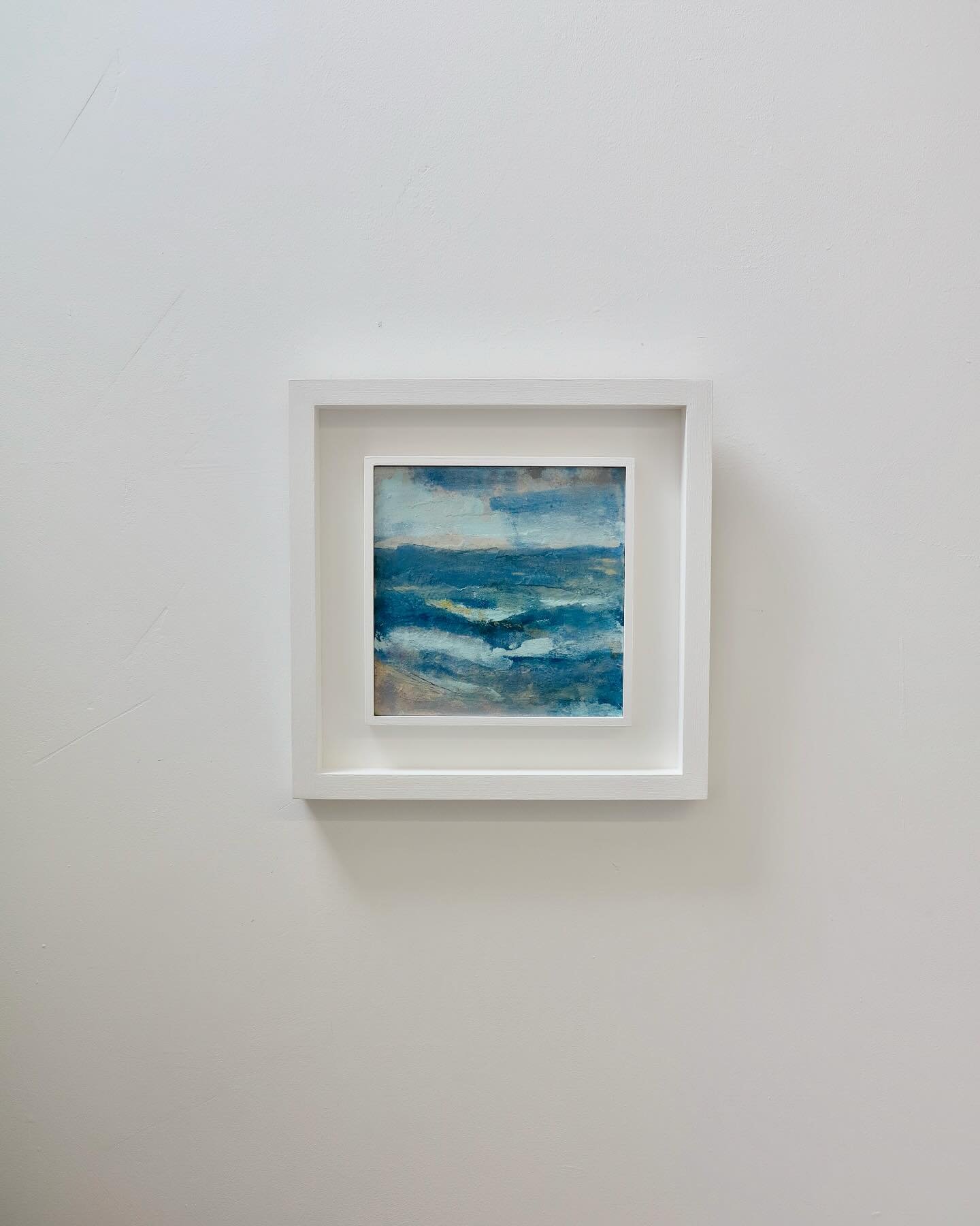 I have a new body of work heading to @cornishartgallery in Porthleven this week. A collection of my contemplative &ldquo;Windows To The Sea&rdquo; &amp; some of my larger abstract seascapes. 

This painting is titled
&ldquo;Returning To The Sea&rdquo