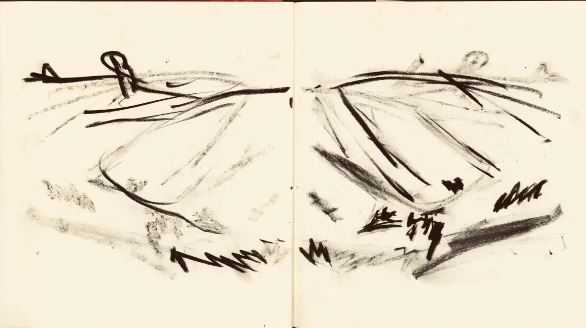 A few from a sketchbook for walking into the wind and standing on the edges of thin places.