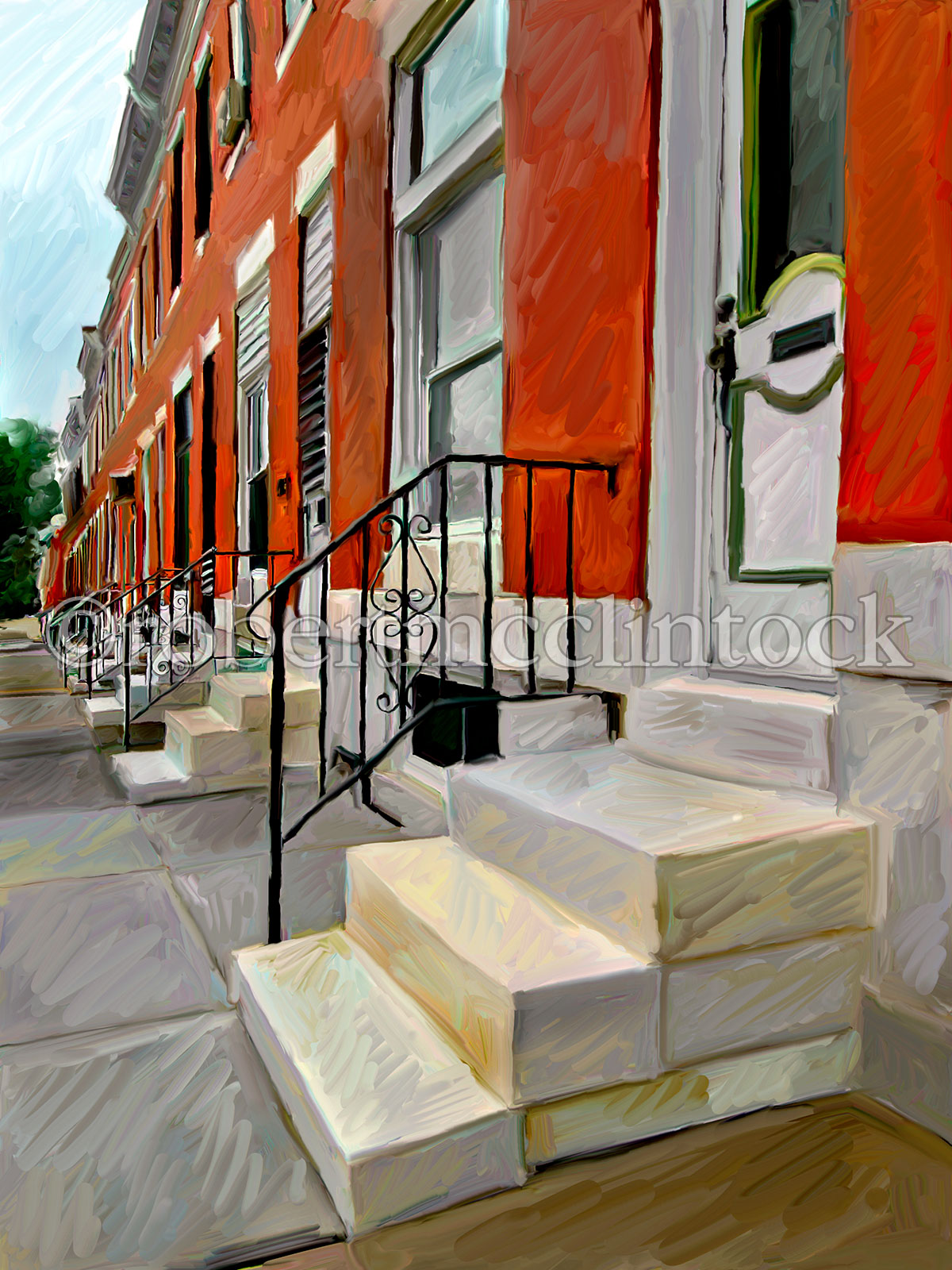 "WHITE MARBLE STEPS" HIGHLANDTOWN —