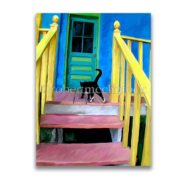 "CAT ON A FANCY PORCH" - COOL CATS