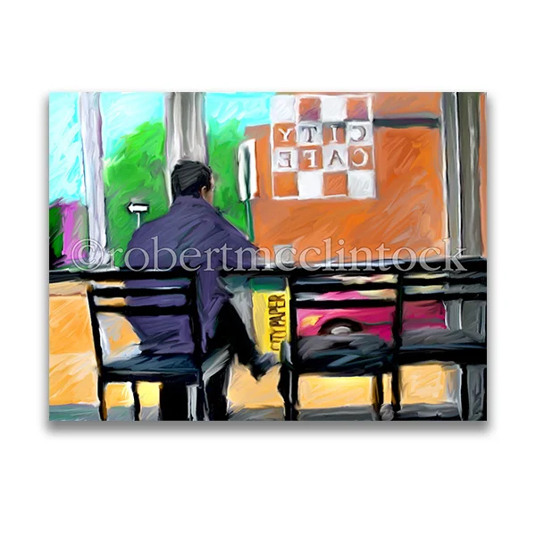 "CITY CAFE GIRL AT WINDOW" - MOUNT VERNON