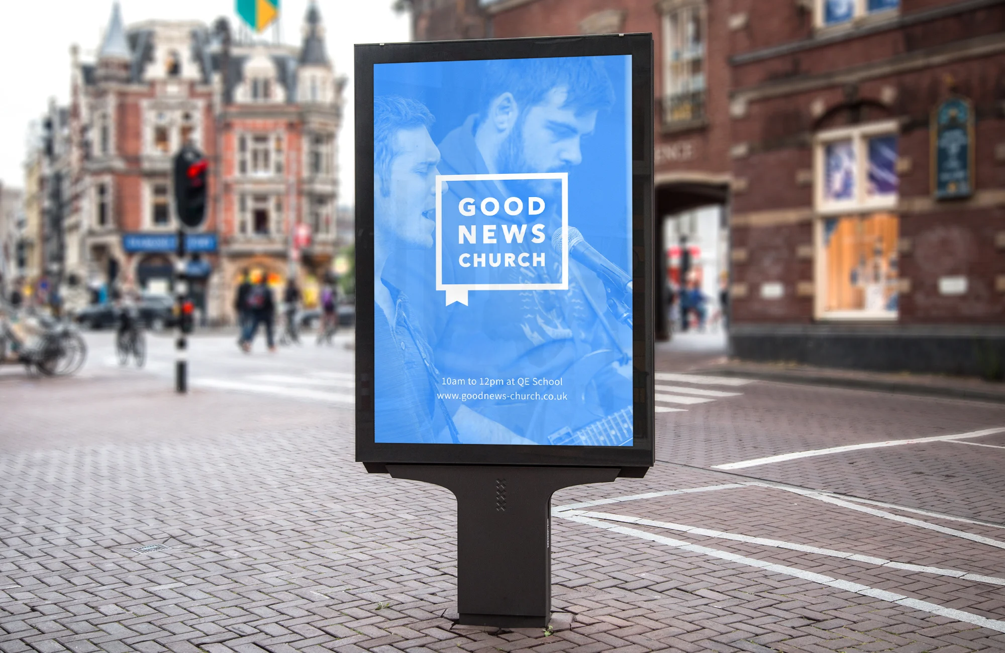 <strong>Good News Church<br><font color="#bababa">Creating an approachable, yet professional brand identity.</font></strong>