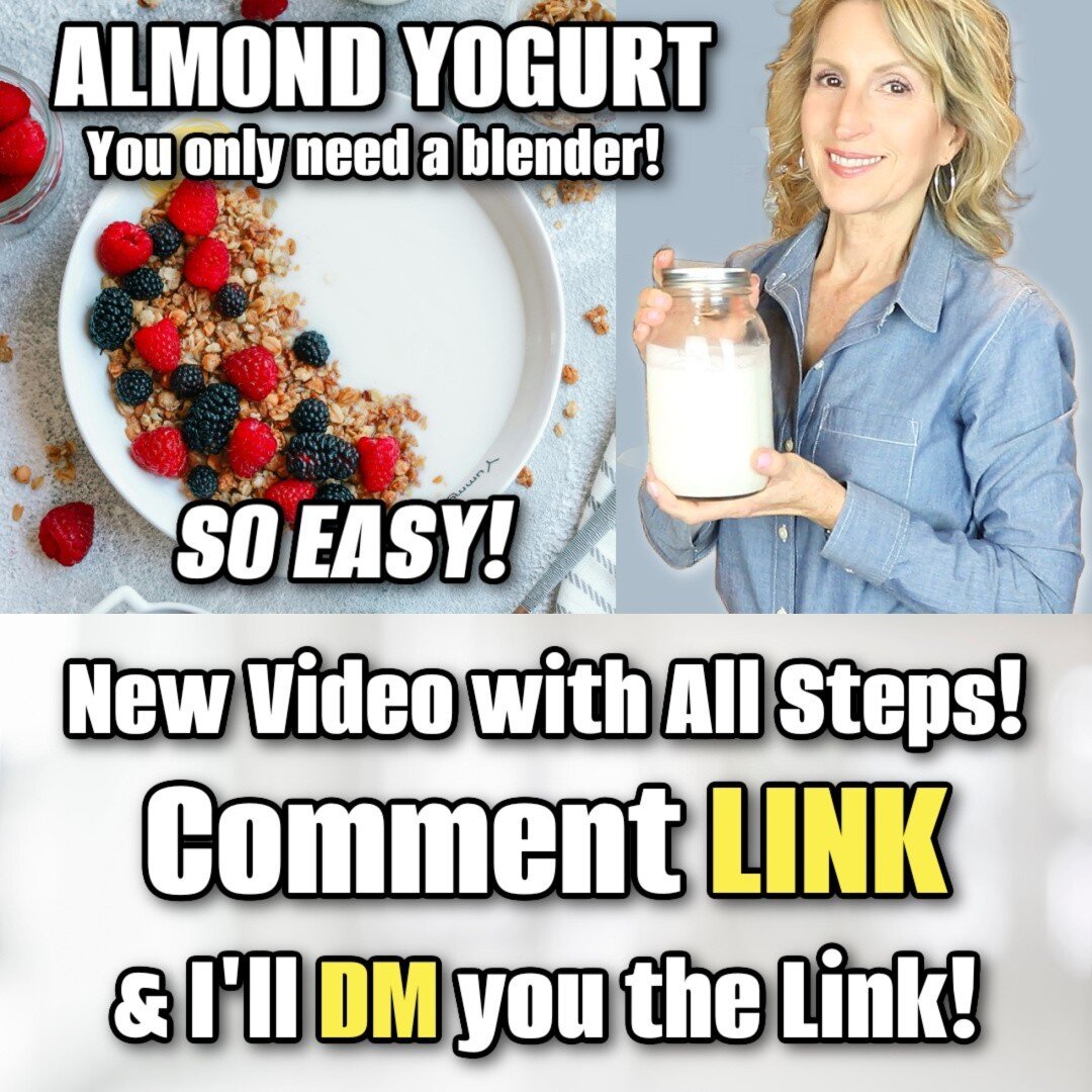 🍮 Comment LINK &amp; I'll DM you the link to the video recipe!⁠
⁠
This almond yogurt comes out SO CREAMY. You'll only need a blender (no InstantPot or yogurt maker is necessary!). ⁠
⁠
The recipe includes making your own almond milk because most almo