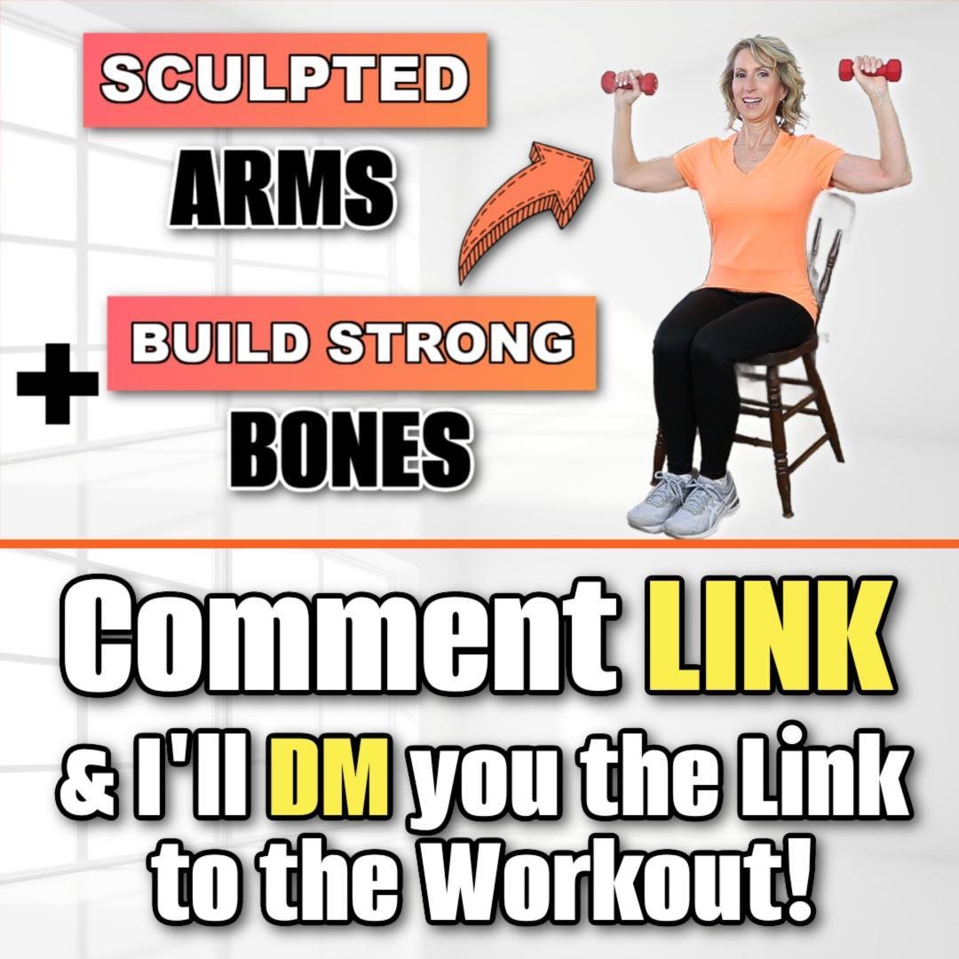 🏋️&zwj;♀️ Comment LINK &amp; I'll DM you the link to the workout!⁠
⁠
Looking to tone your arms &amp; prefer to do chair workouts? I have a new workout video you can do along with me - a Toned ARM Seated Workout! Great for getting rid of bat wings on