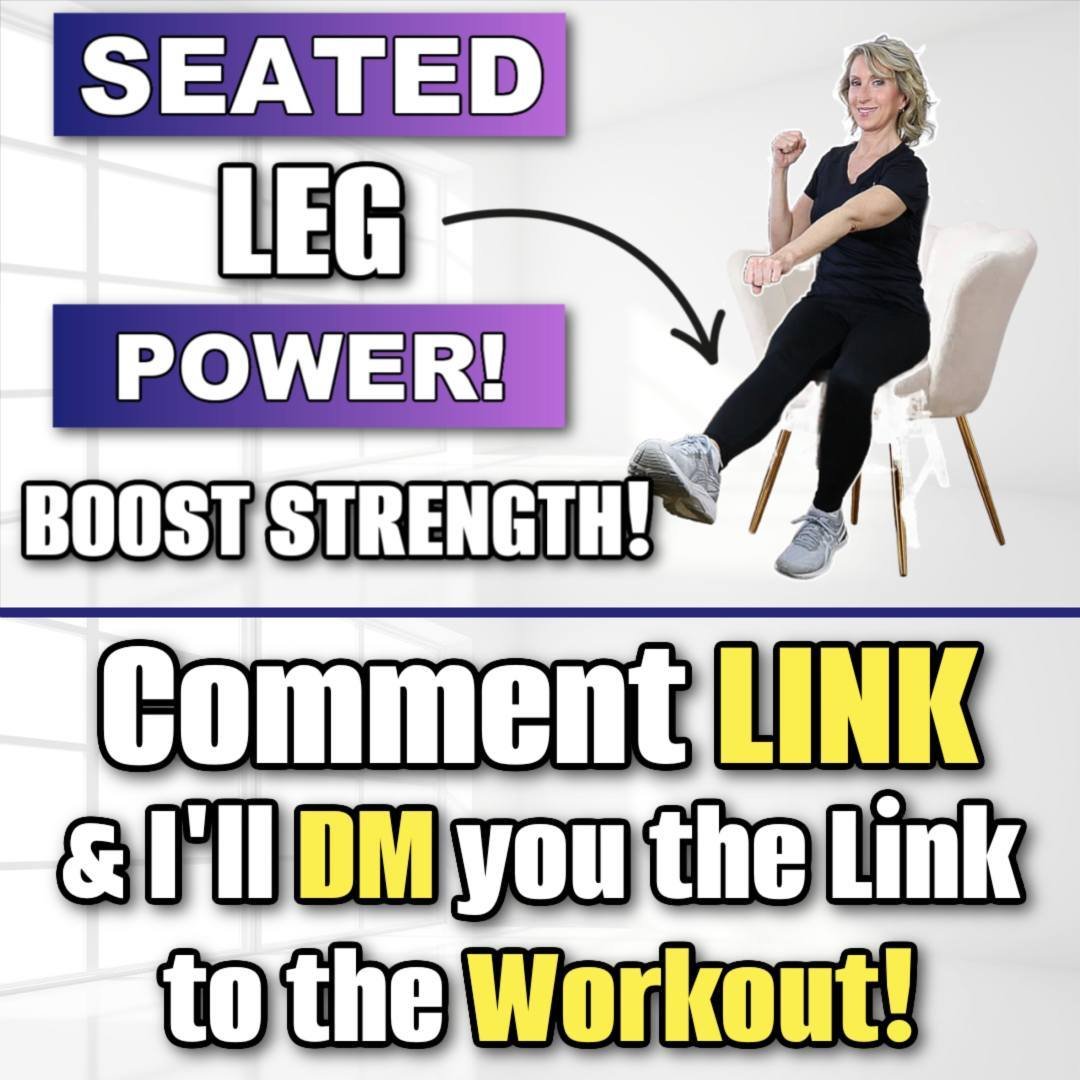 🏋️&zwj;♀️ Comment LINK &amp; I'll DM you the link to the workout!⁠
⁠
Do you want to strengthen your legs &amp; prefer to do chair workouts? I have a new workout video you can do along with me - a Seated LEG Workout! ⁠
⁠
Link to the Workout (if you p