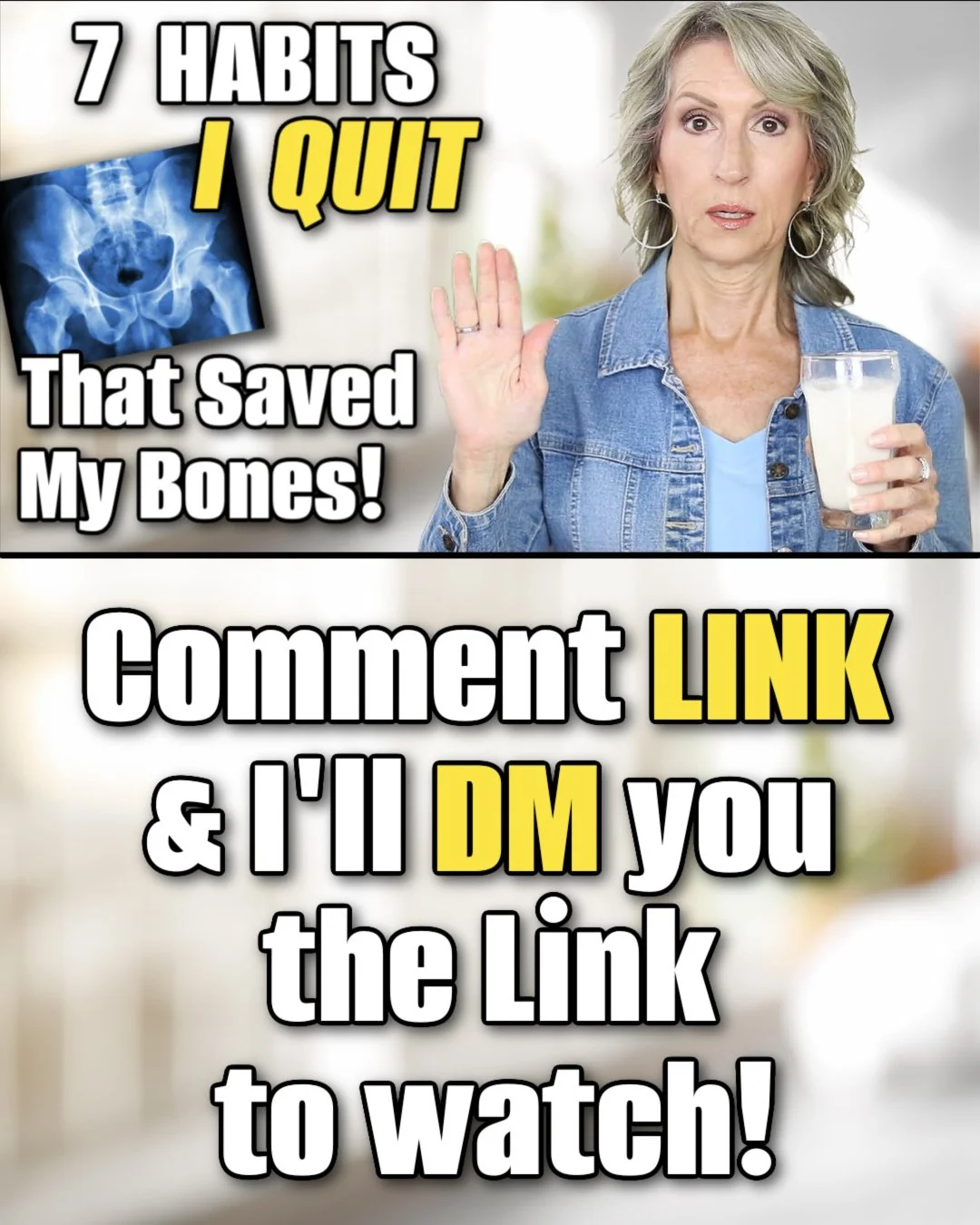 💥 Stop Sabotaging Your Bones! 💥⁠
⁠
Sometimes what you STOP doing matters more than what you start. 🦴✨⁠
I stopped 7 daily habits that were quietly holding back my bone density &mdash; and my results were amazing!⁠
⁠
Which habit do you think might b