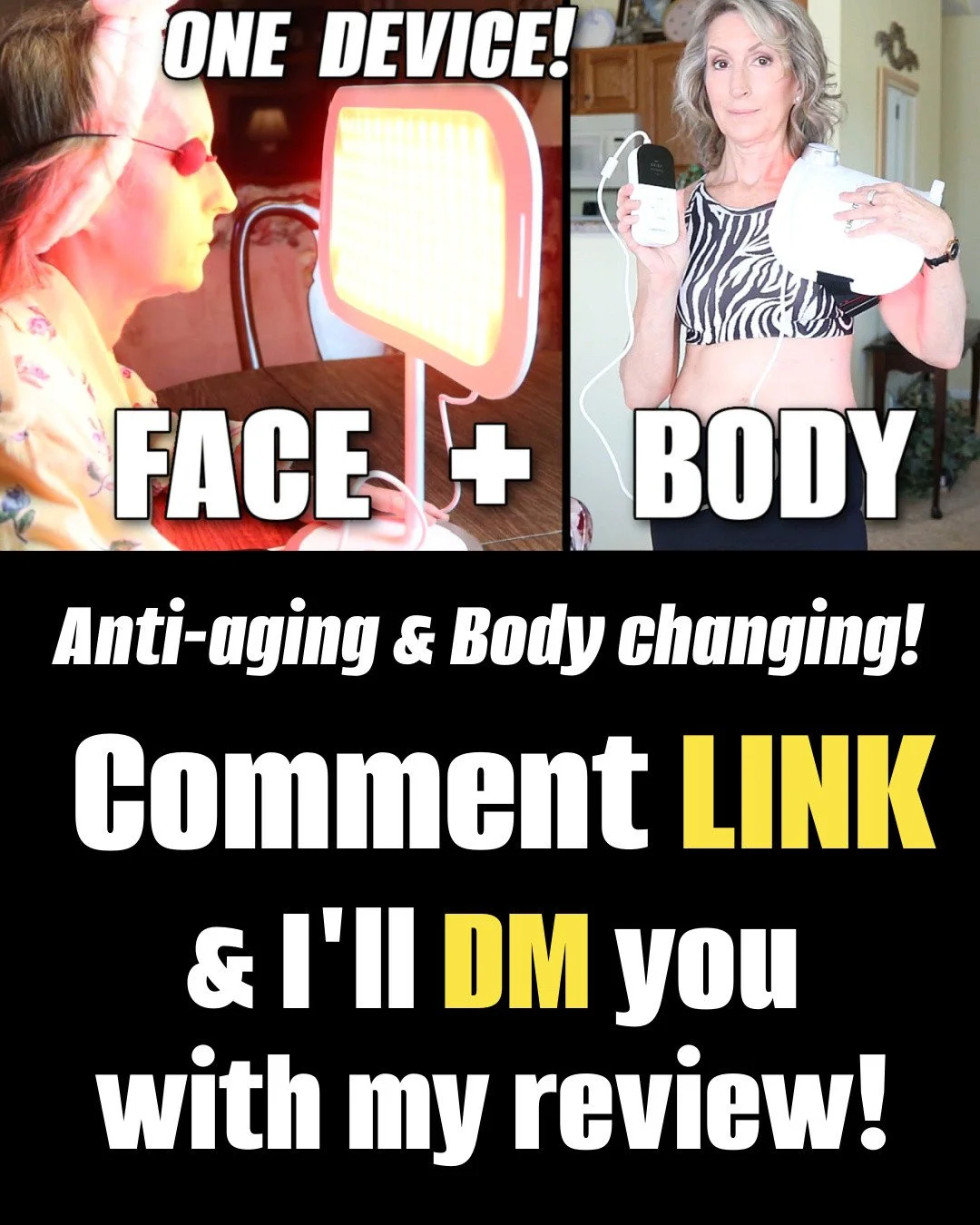 Is it a face mask or a body treatment? Actually, it&rsquo;s both. ✨⁠
⁠
I finally sat down to review the CurrentBody Red Light Panel and I had to dig into the specs. I was surprised to find that this one device handles my anti-aging routine AND my low