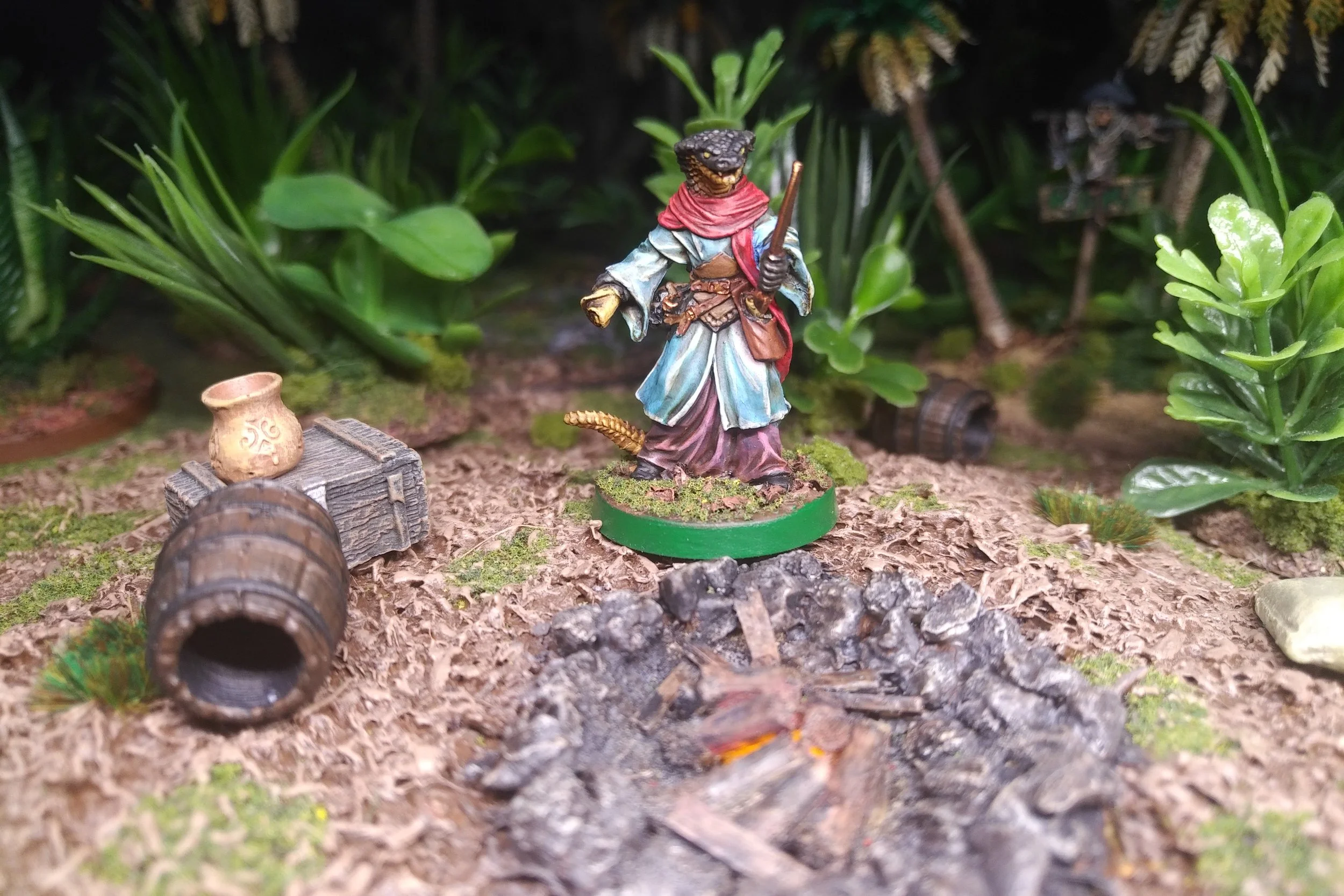 Khavith, Serpentfolk Evoker Reaper Miniatures 60078 sculpted by Julie Guthrie