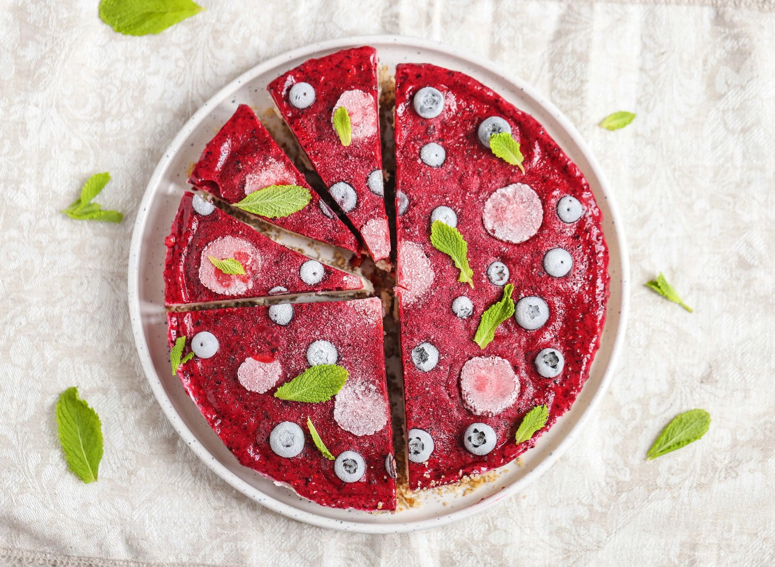 Lemon Berry Plant Based Cheesecake