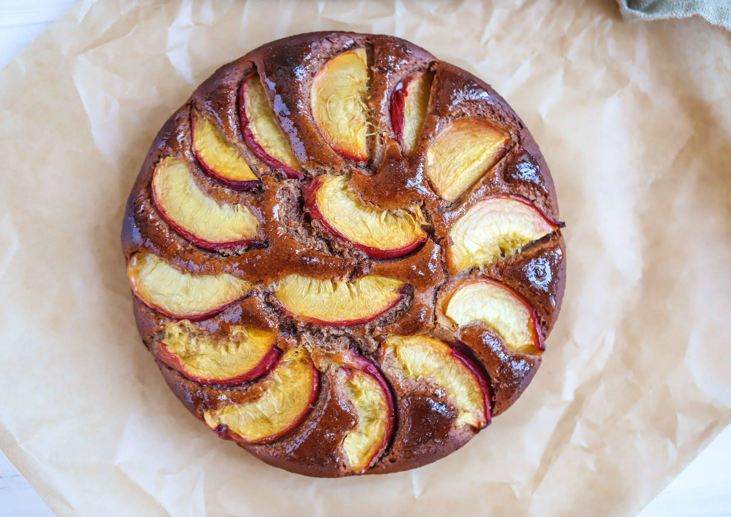 Peach Almond Plant Based Cake