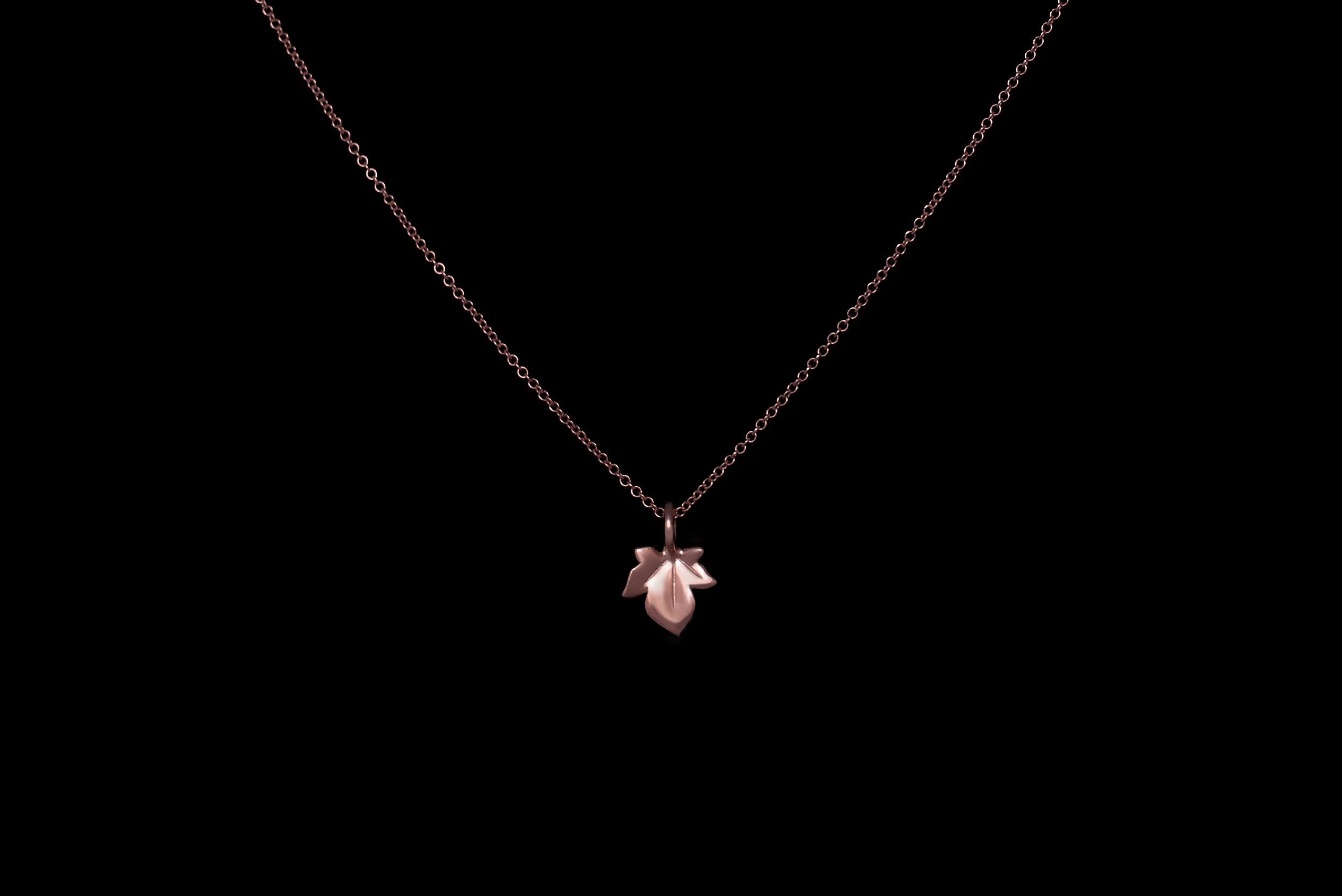 Mini Rose Gold Ivy Leaf Pendant