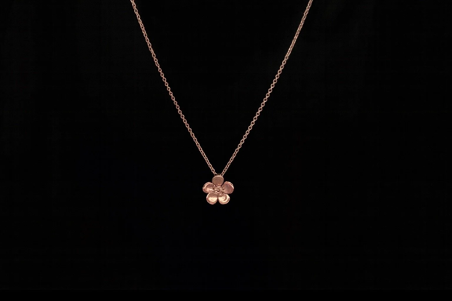 Rose Gold Forget-Me-Not Necklace