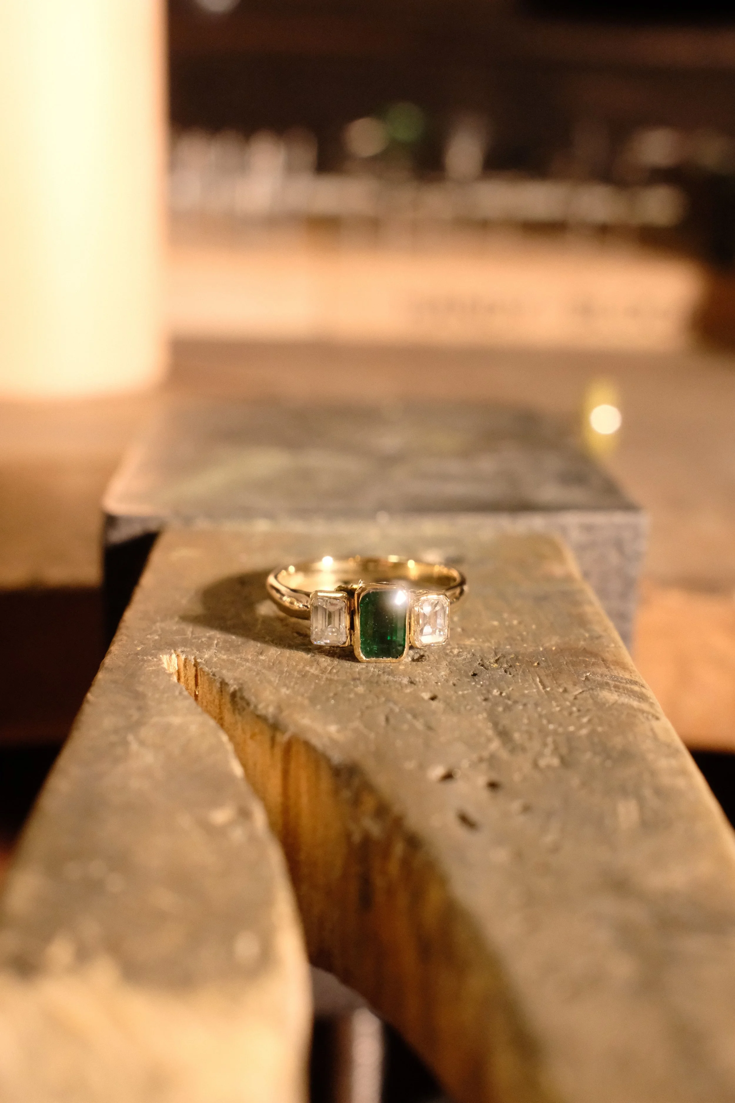 bespoke-3stone emerald and diamond engament ring- yellow gold.jpg