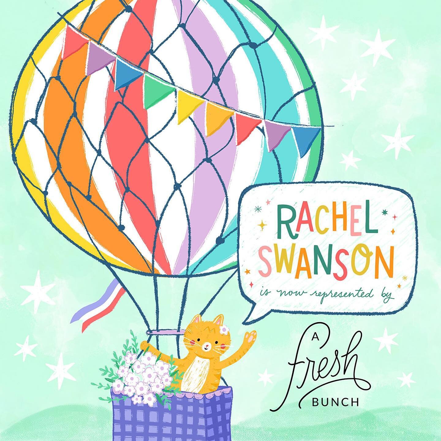 Exciting news! ✨ I&rsquo;m now represented by @afreshbunch and I&rsquo;m so honored to join this group of talented women! I&rsquo;m not sure how many orange cats they can license, but I&rsquo;m testing the limits. 🐱🎈