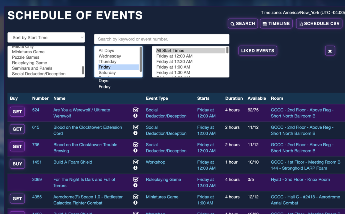 Schedule View