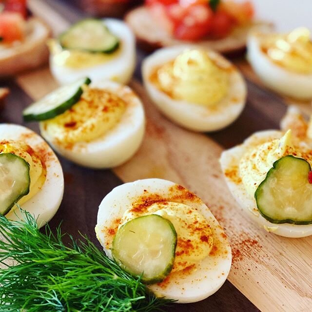 Do you happen to have an abundance of hard boiled eggs? Besides, egg salad and a topper for ramen, hard boiled eggs can be made into deviled eggs with very few ingredients. (Mix the cooked yolks with mayo, a bit of mustard, acid of your choice- I use