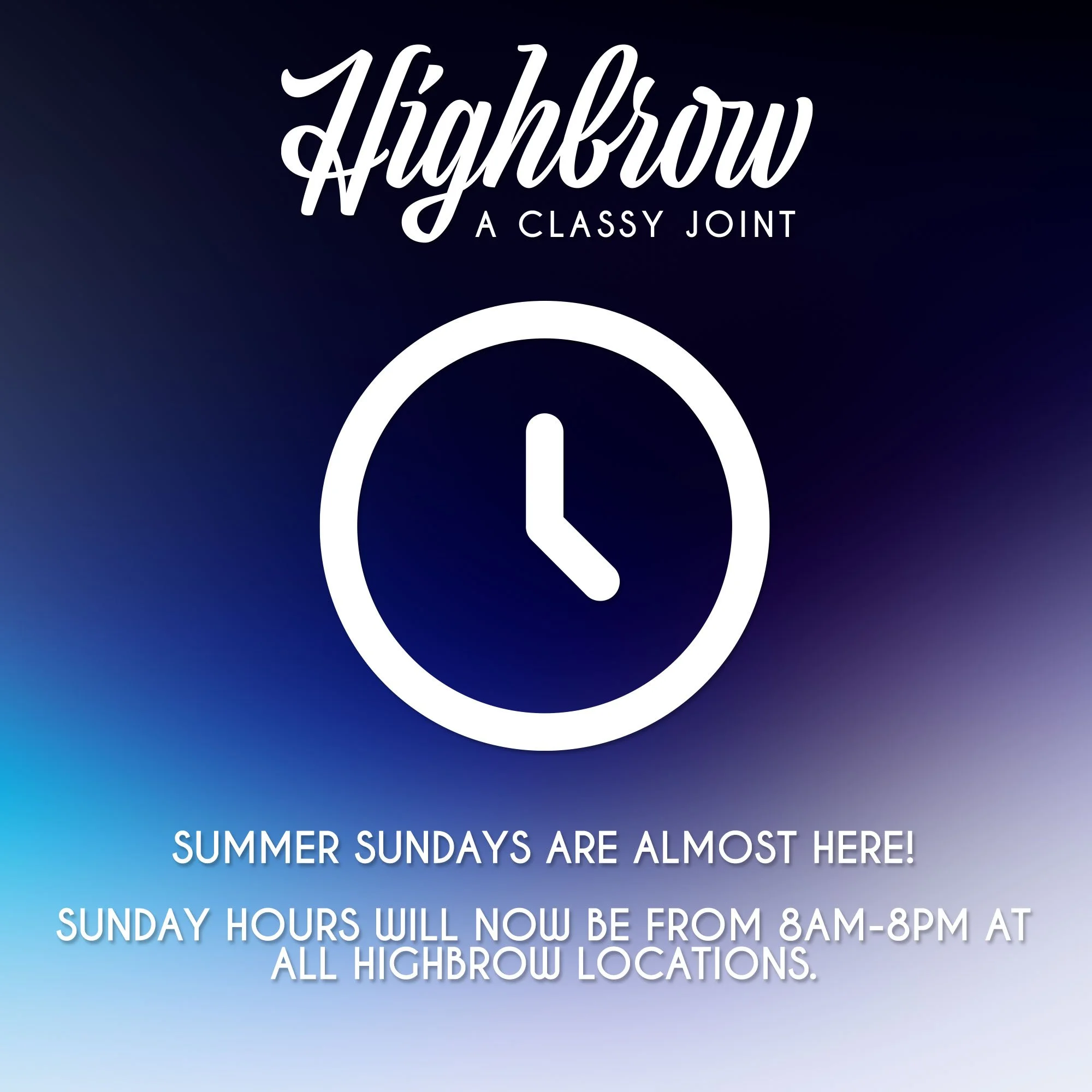 New Sunday Hours!