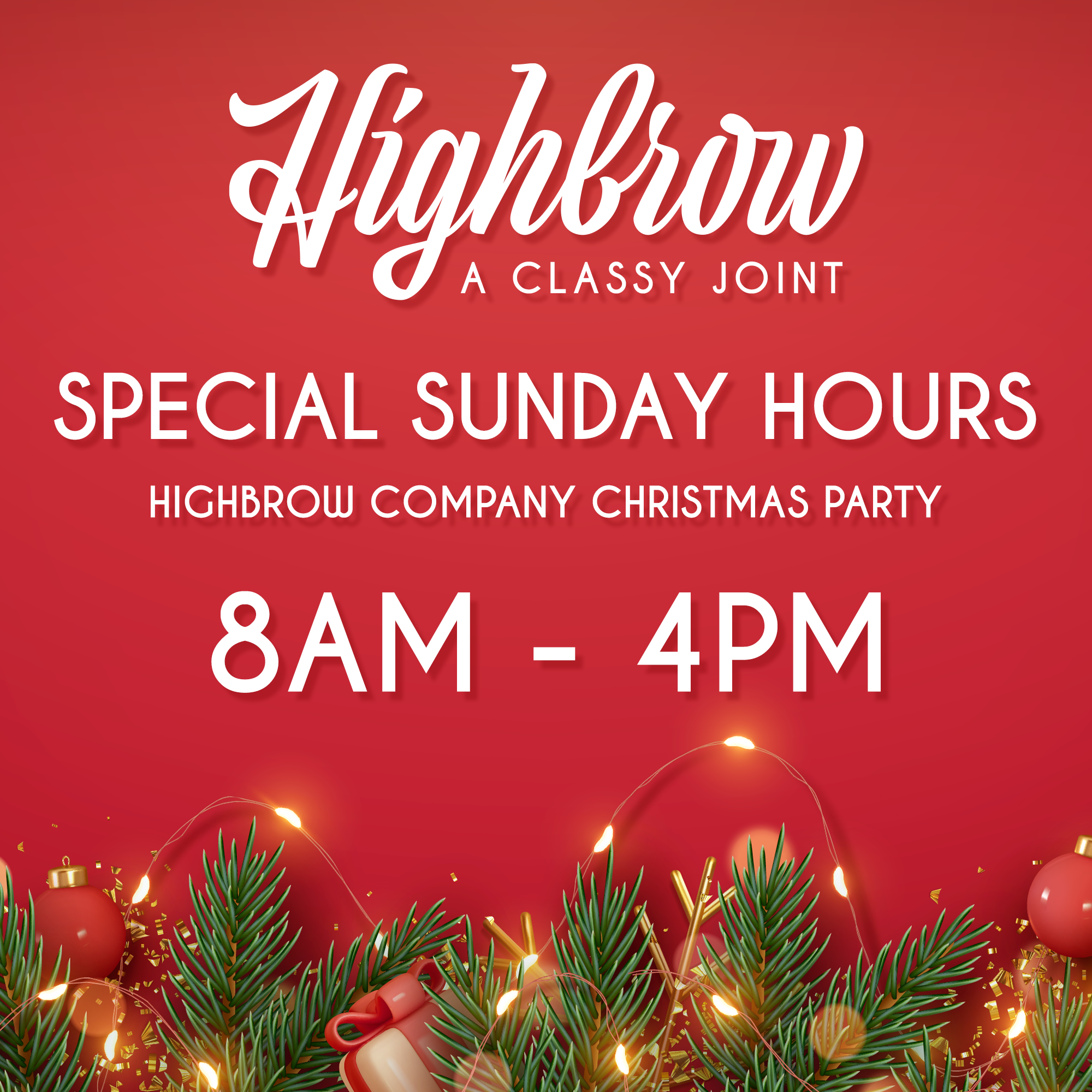 Special Sunday Hours!