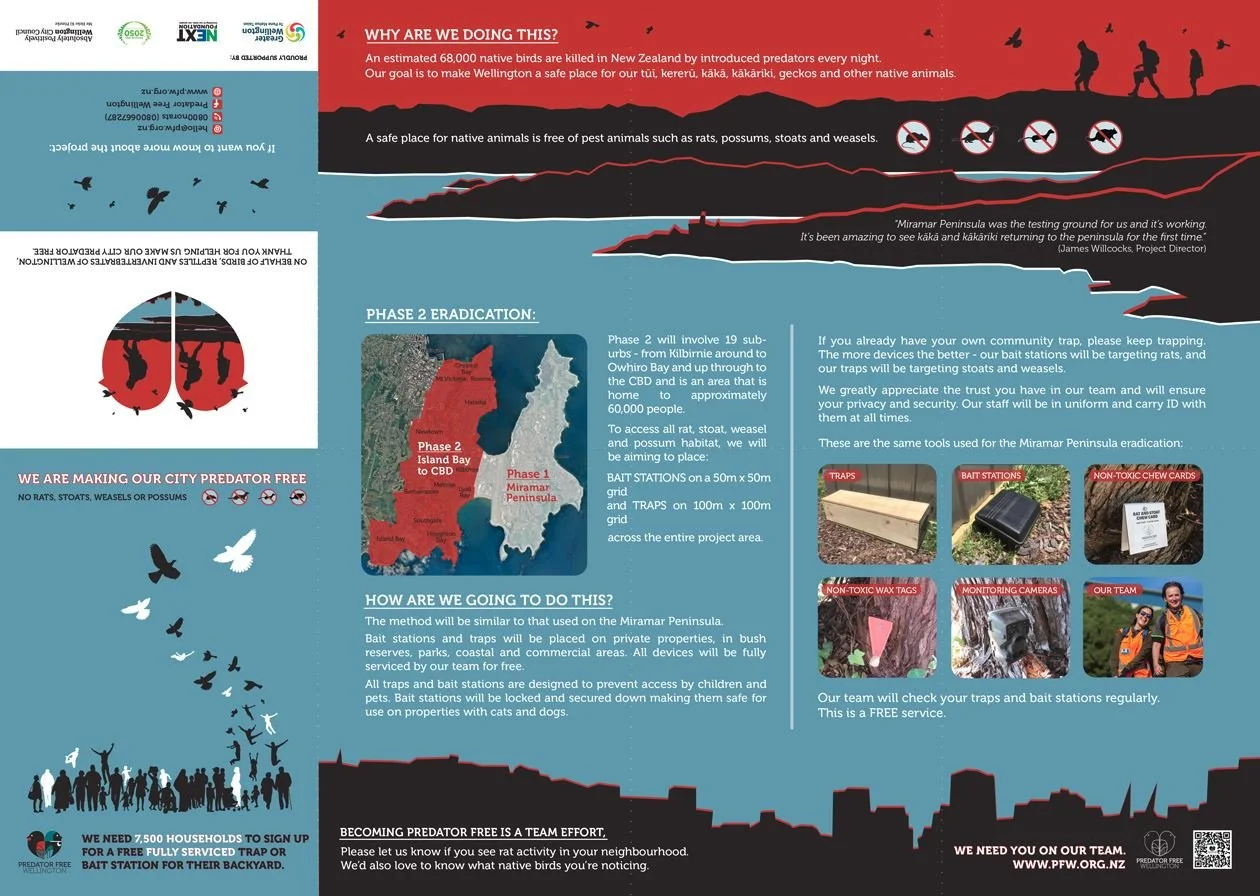 Booklet design for Island Bay to CBD eradication - outside page