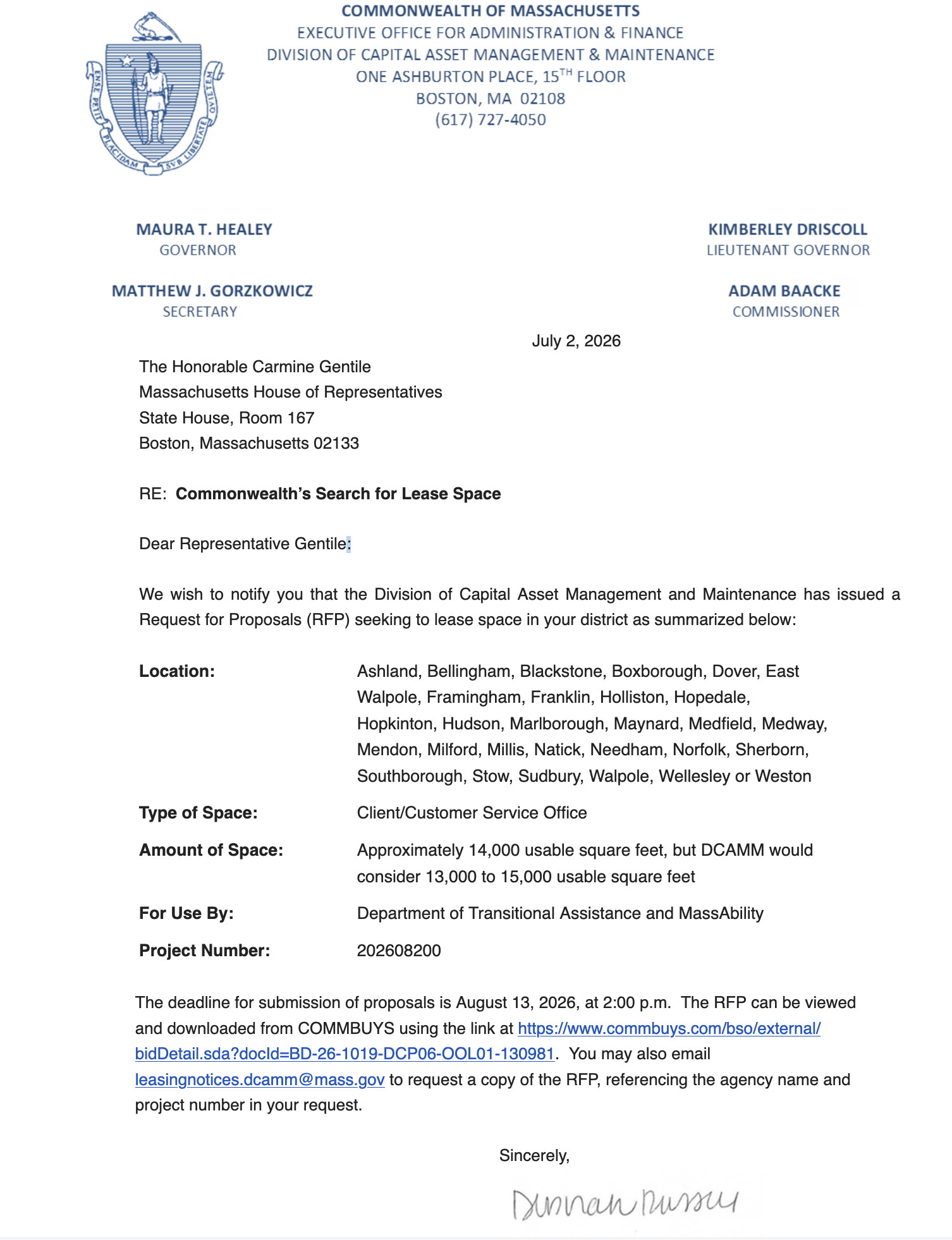 Commonwealth Search for Lease Space