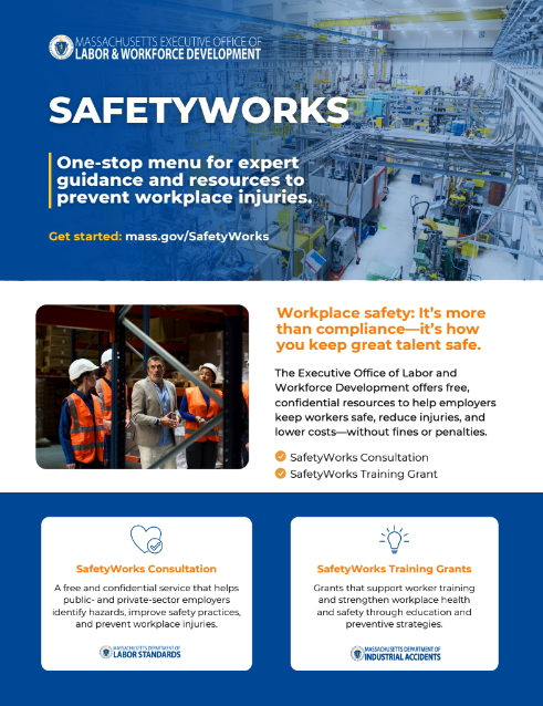 Healey-Driscoll Administration Awards Funding to 160 Organizations to Improve Workplace Safety; Launches SafetyWorks Initiative