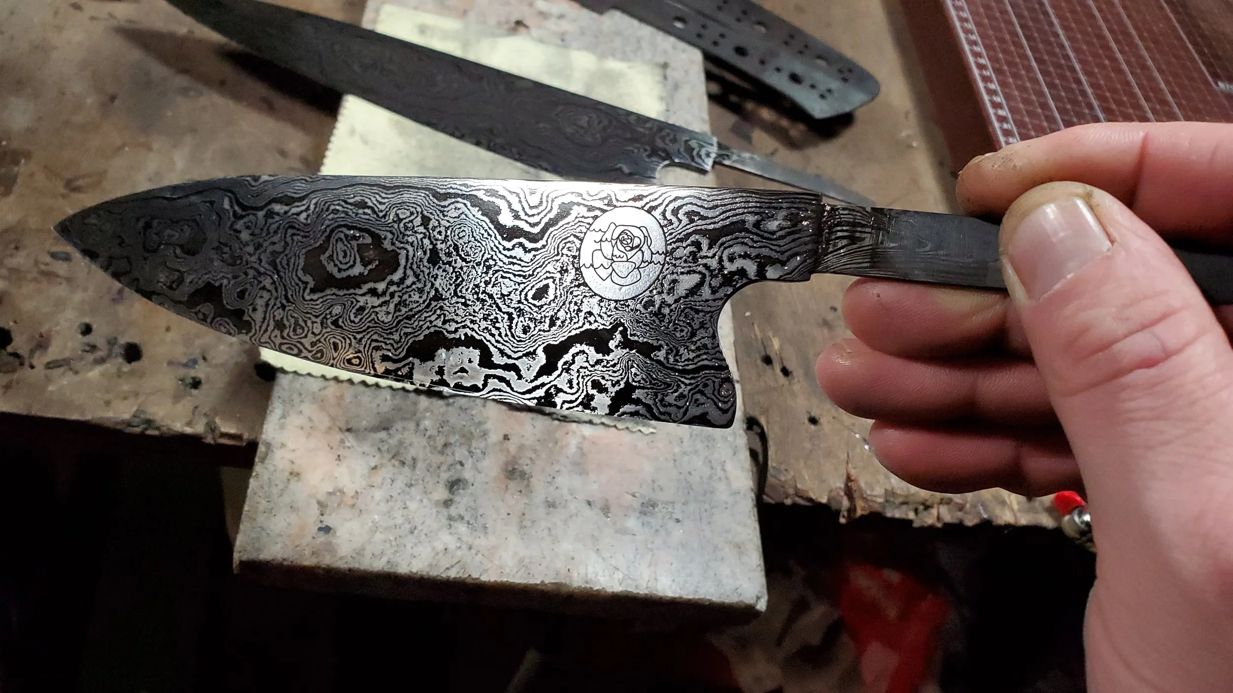 Sea Rose prepping damascus 2