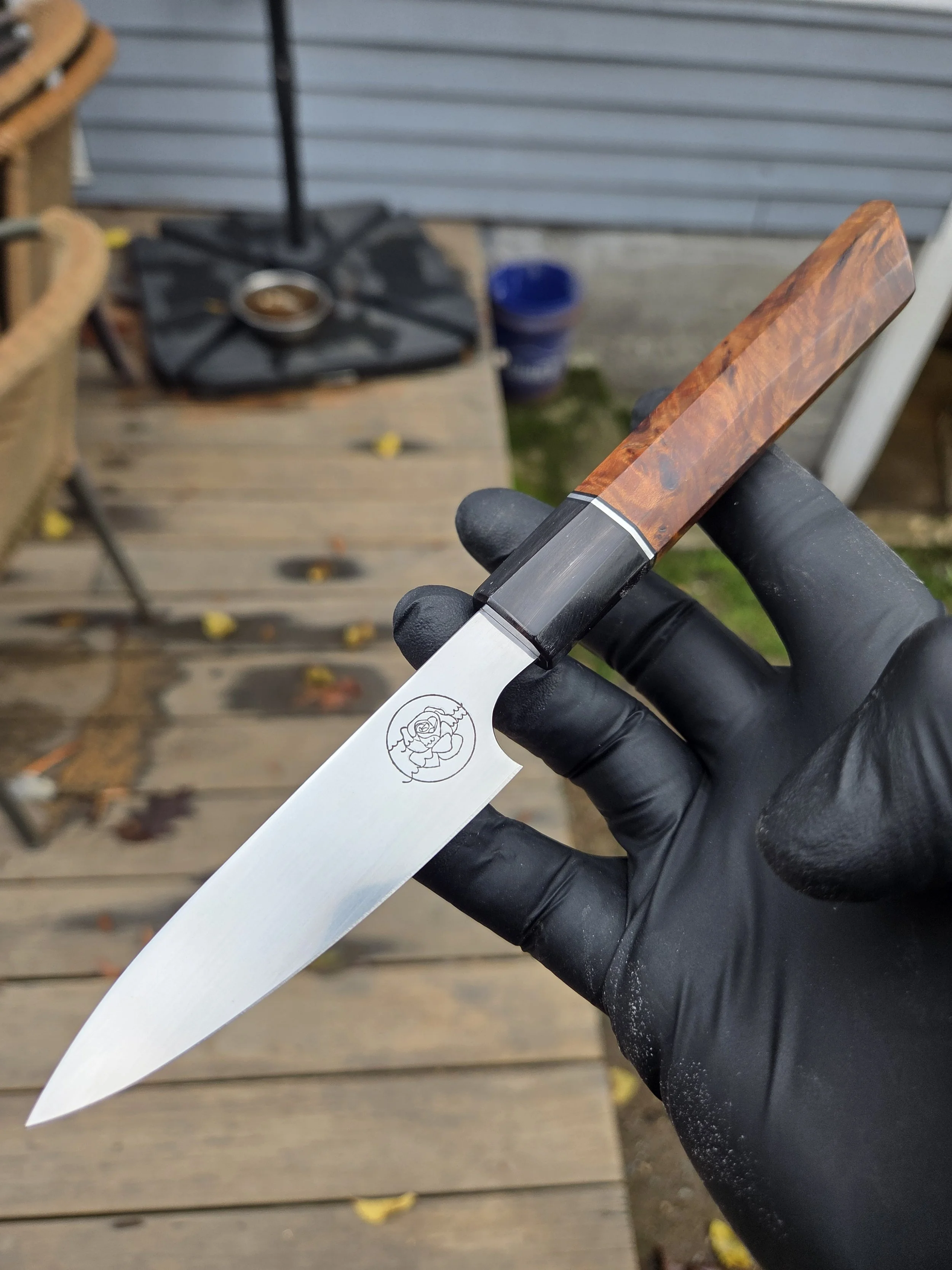 Paring Knife, stainless steel, Thuya burl