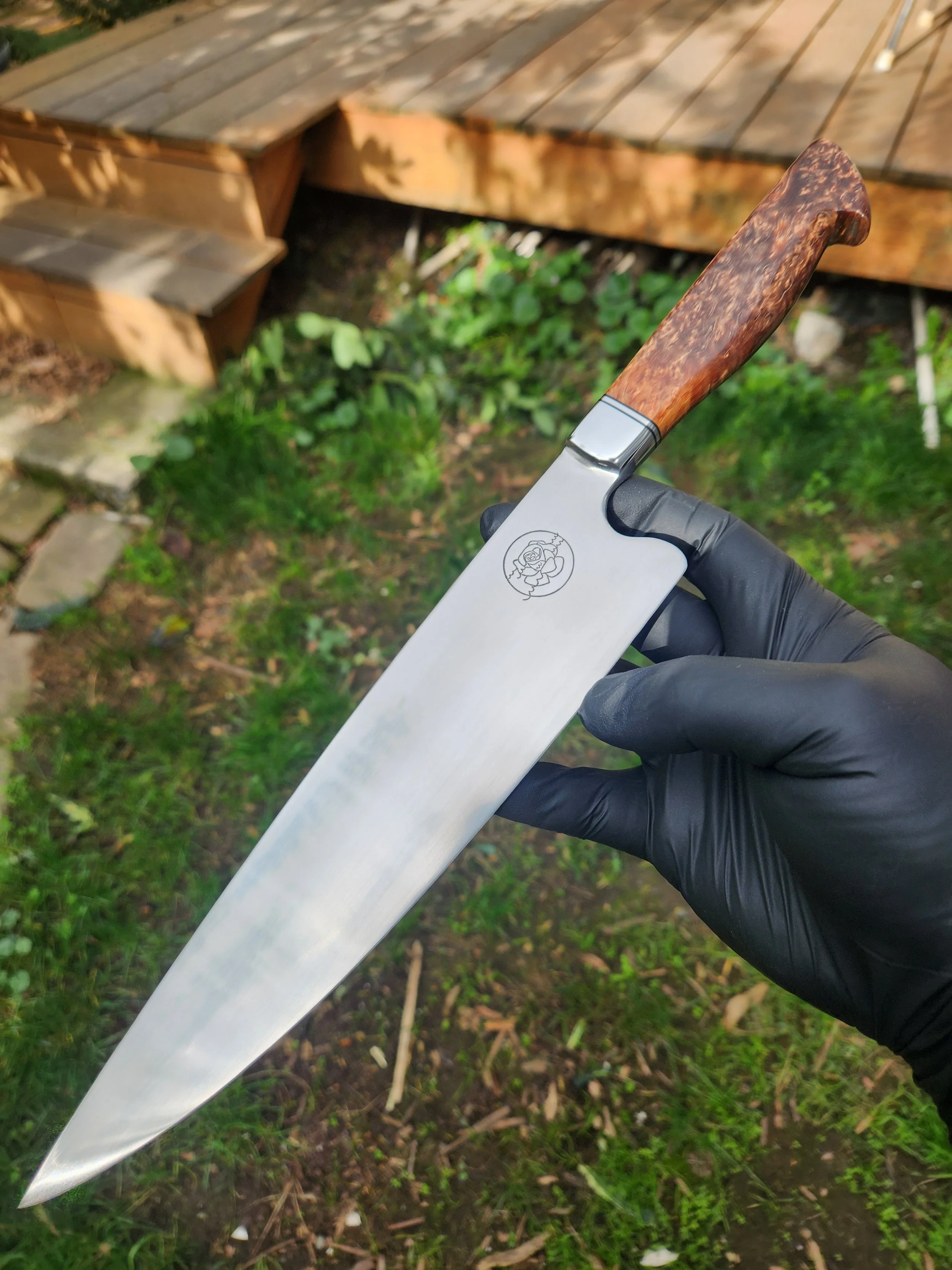 Sea Rose stainless integral 2 karelian birch burl