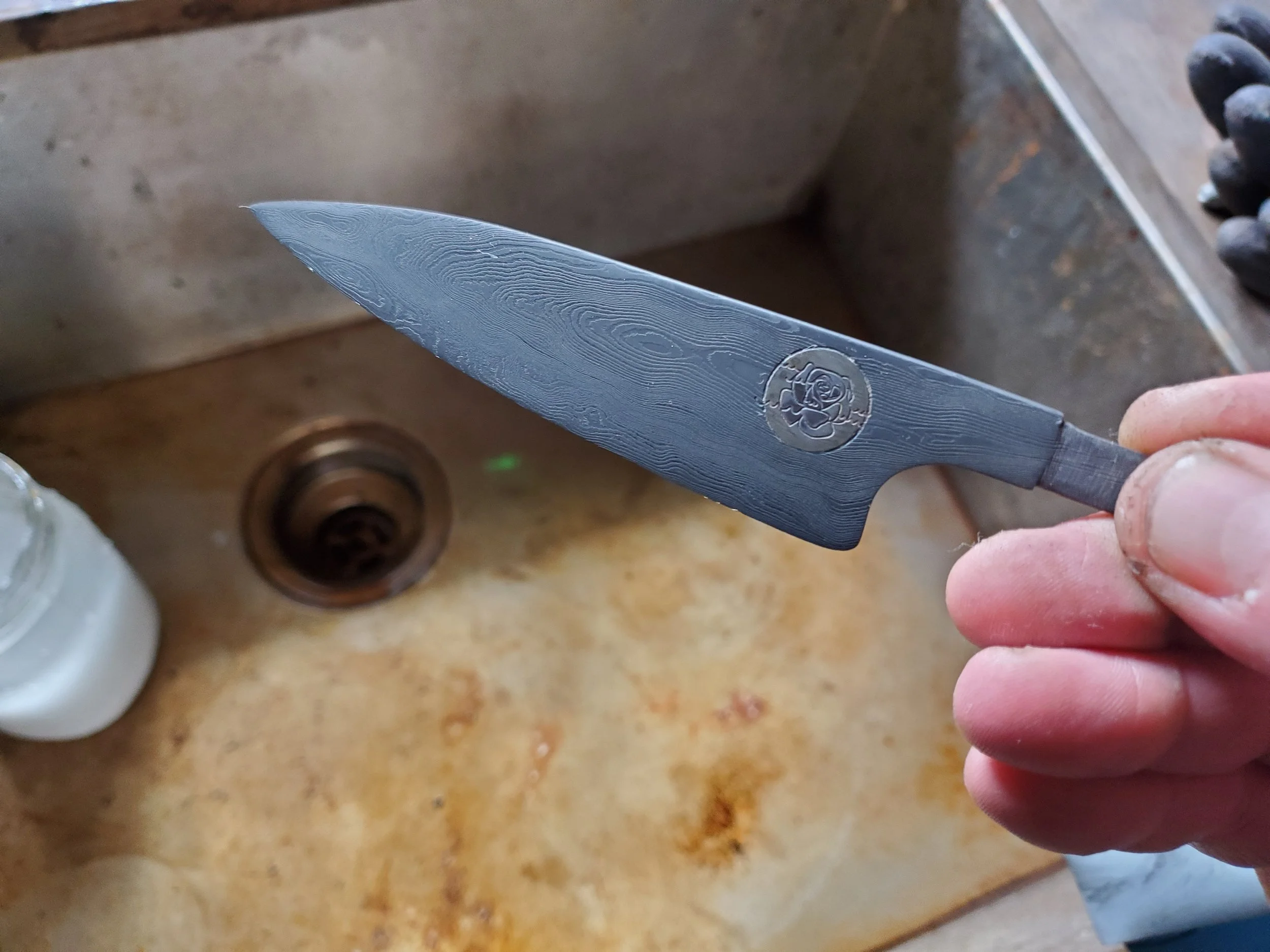 Sea Rose prepping damascus