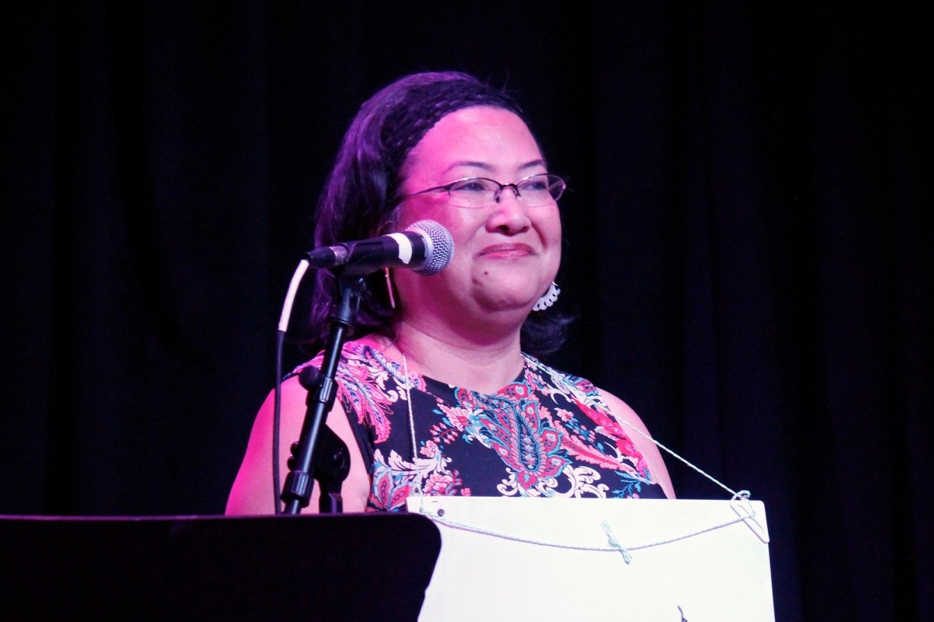 Performing at the 2018 Empowering Womxn of Color Open Mic Fall Series
