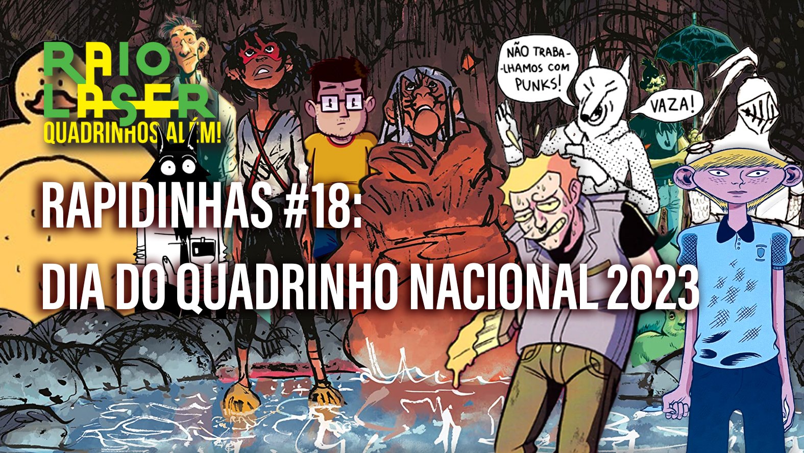 Um pôster de um personagem de quadrinhos com olhos vermelhos