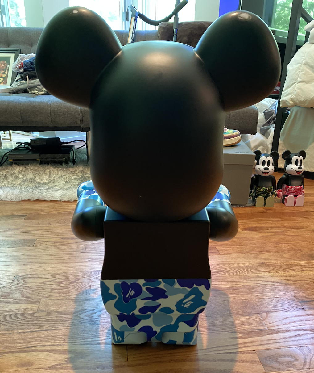 Bearbrick BAPE Mickey Mouse Blue camo 1000% — Pb Sneaks