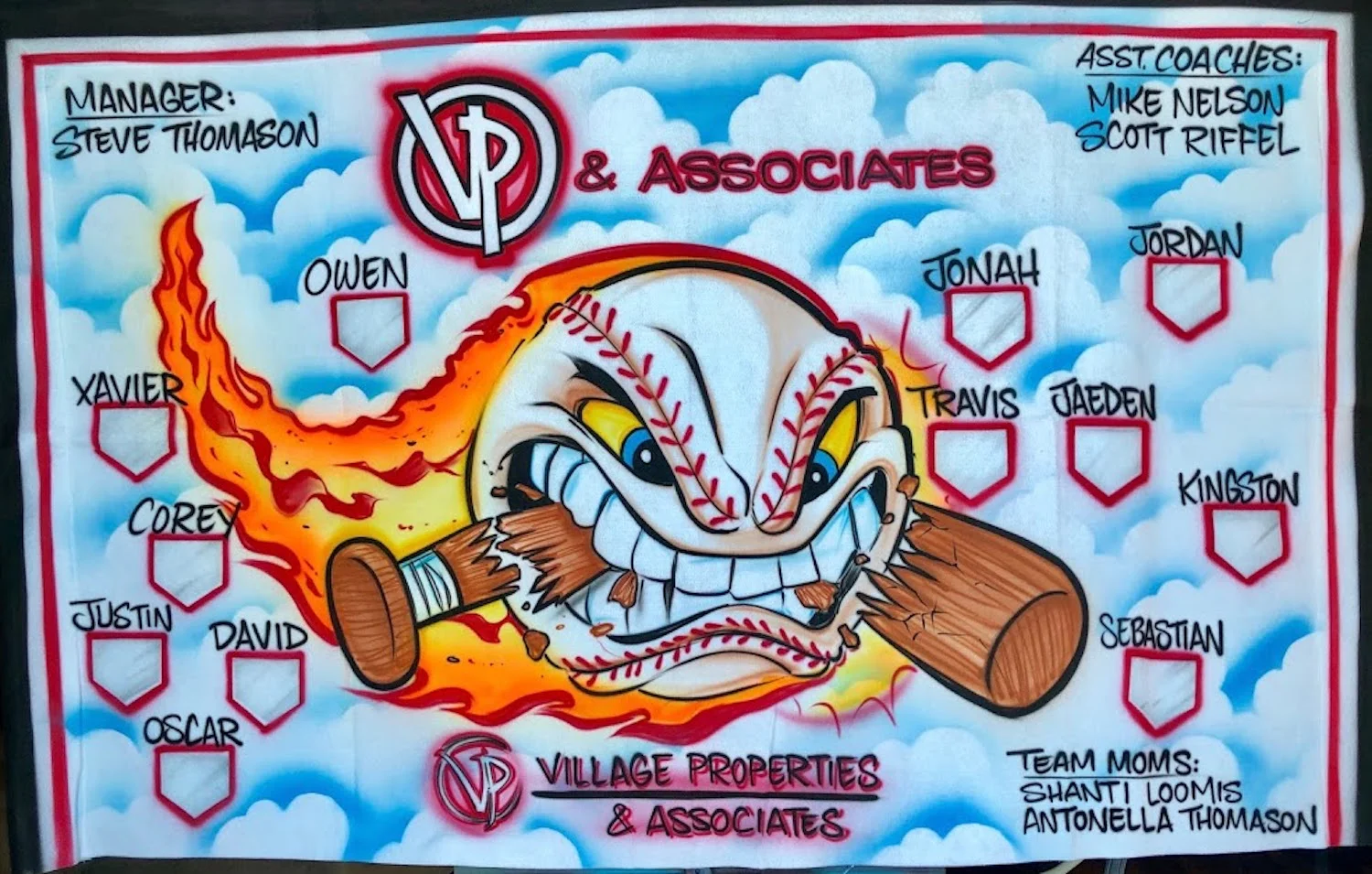 Airbrush Soccer and Sports Team Banners, Personalized Airbrush Banners - Made to order