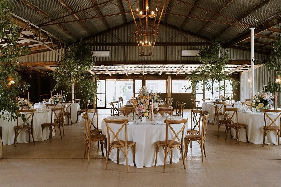 These elegant trees transformed our heritage barn for a special celebration in which the couple opted for the inclusivity of circular tables, each filled with an abundance of flowers &amp; plenty of space for a dance floor 🪩 
⠀⠀⠀⠀⠀⠀⠀⠀⠀
⠀⠀⠀⠀⠀⠀⠀⠀⠀
Cap