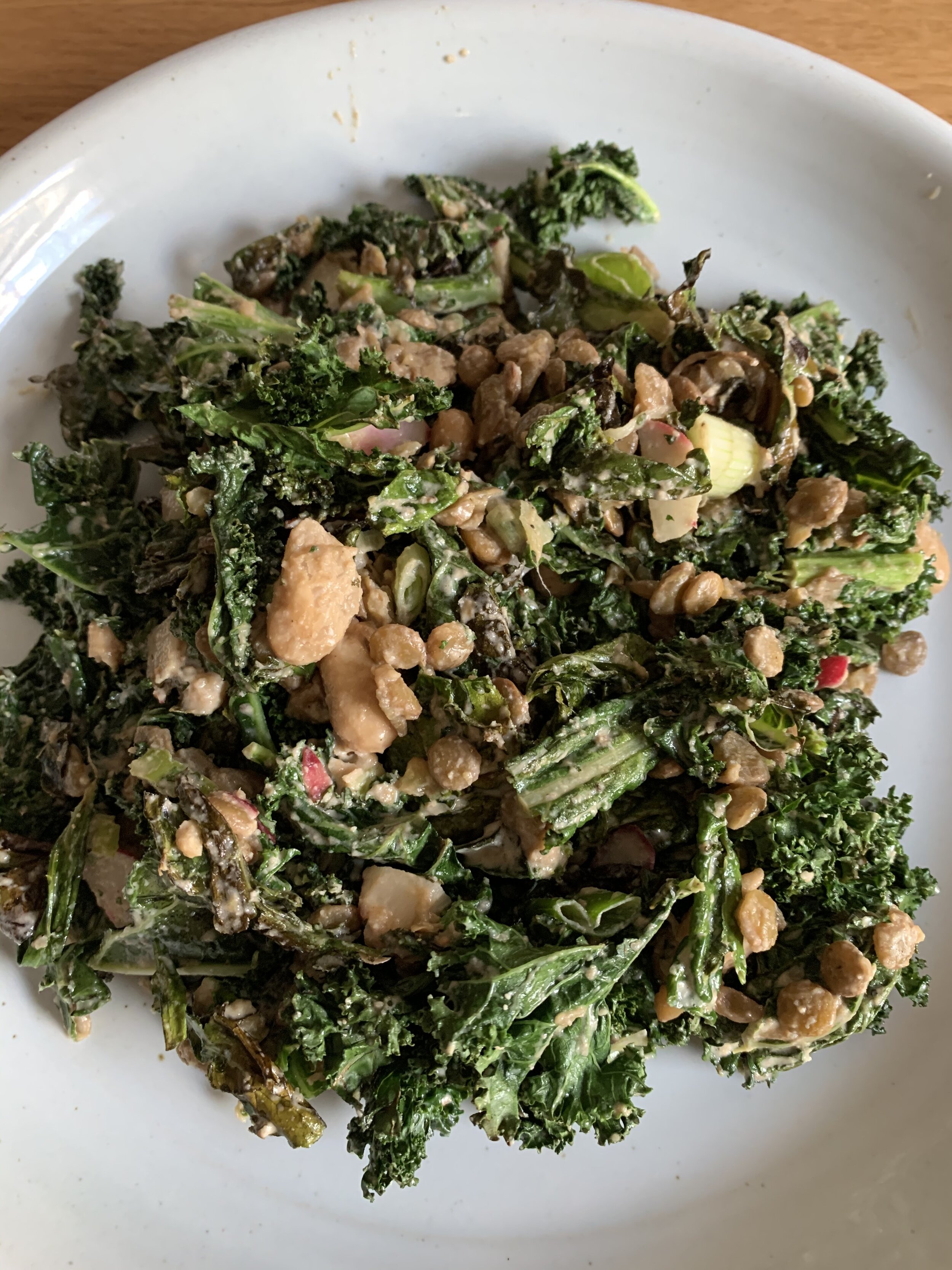 Kale Cesar with Lentils