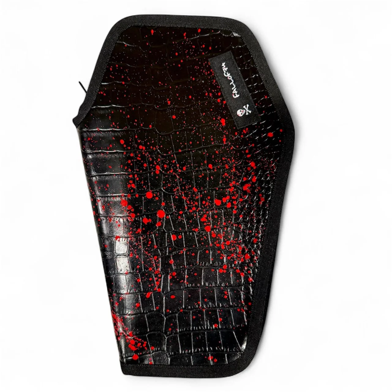 Black Coffin Wrap with Blood Splatter