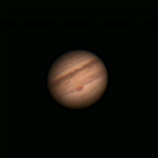 Sharpened Animation of Jupiter Through Webcam