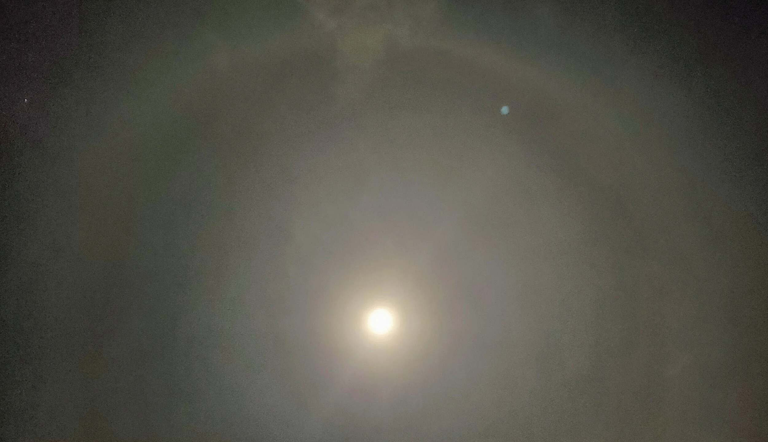 22 Degree Halo Around the Moon