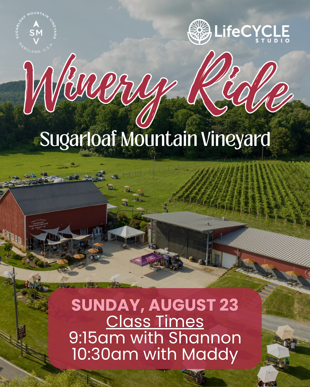 End of Summer Ride at Sugarloaf Mountain Vineyard